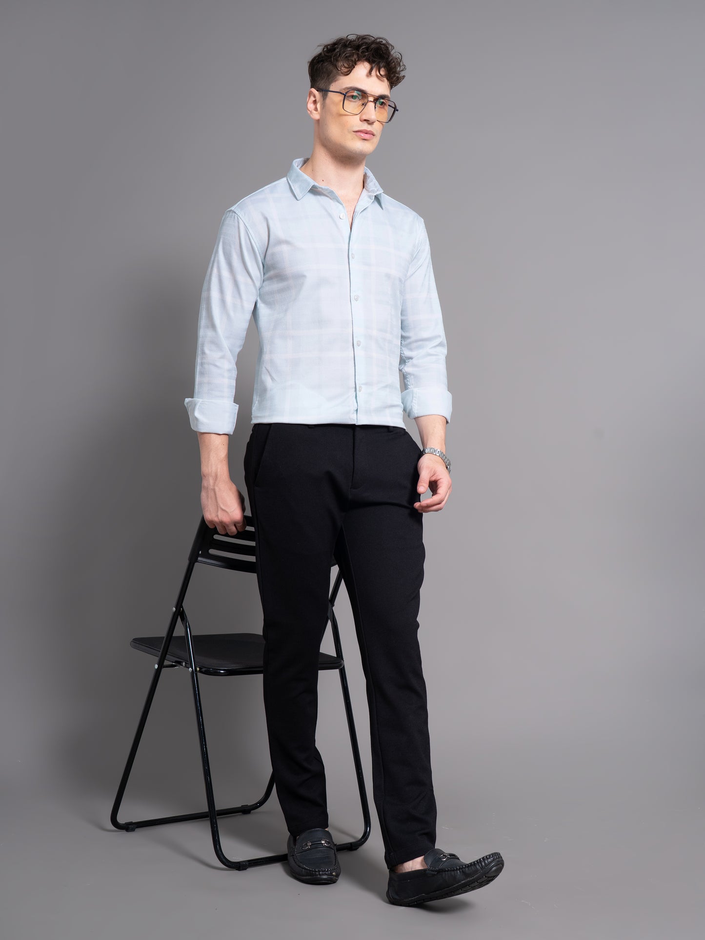 Beryl Blue Checks Shirt