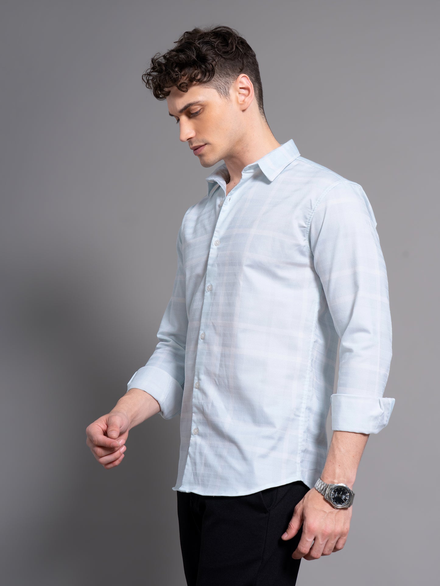 Beryl Blue Checks Shirt