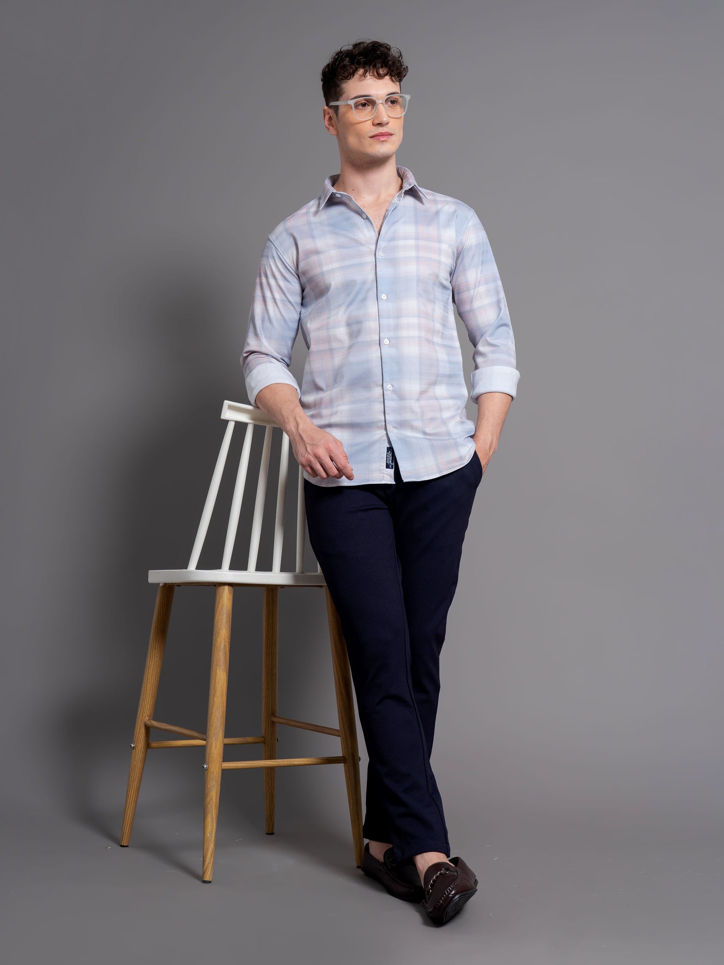 Brock Blue Checks Shirt