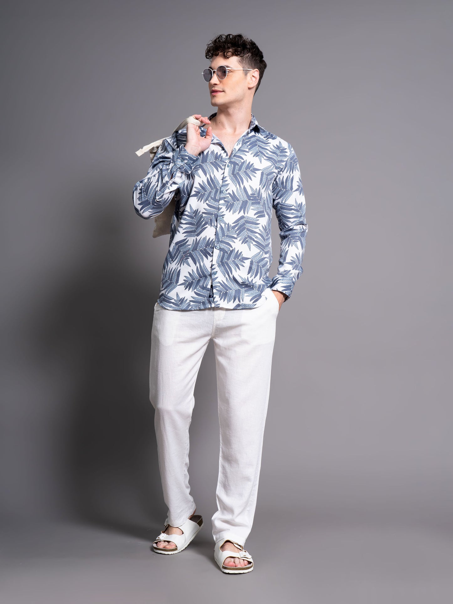 Bask Blue Floral Shirt