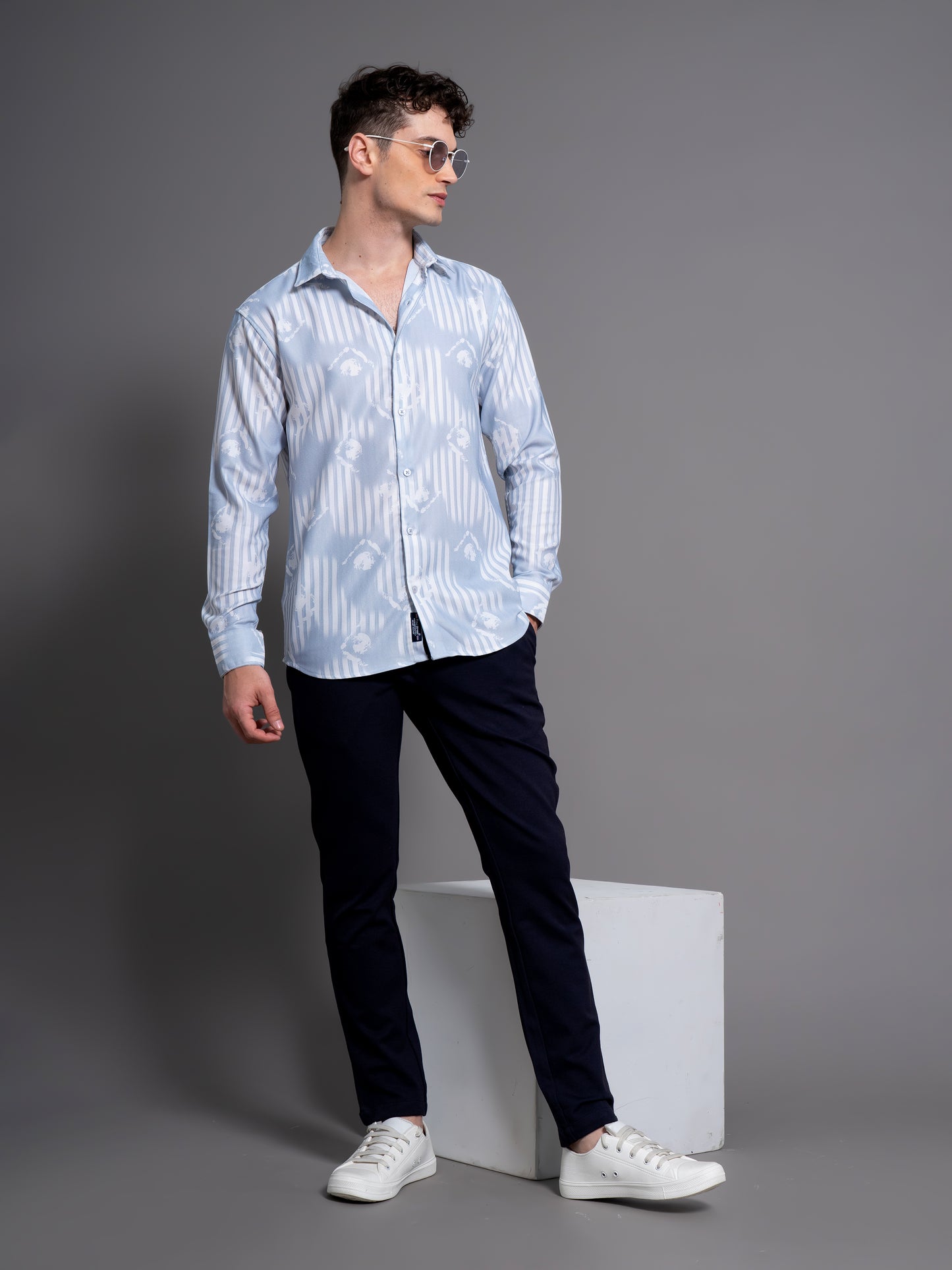 Cadre Blue Abstract Shirt