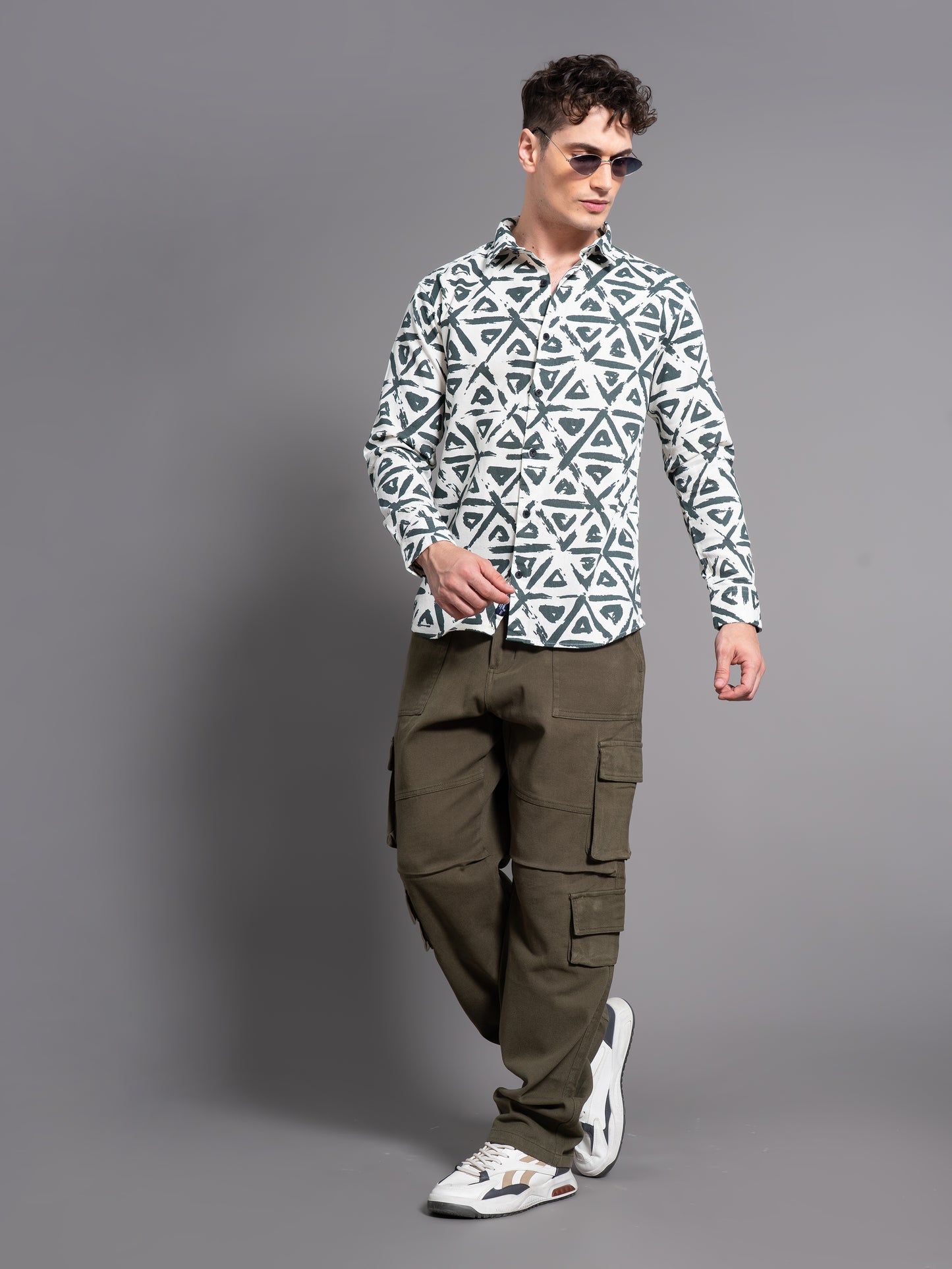 Chime White Abstract Shirt