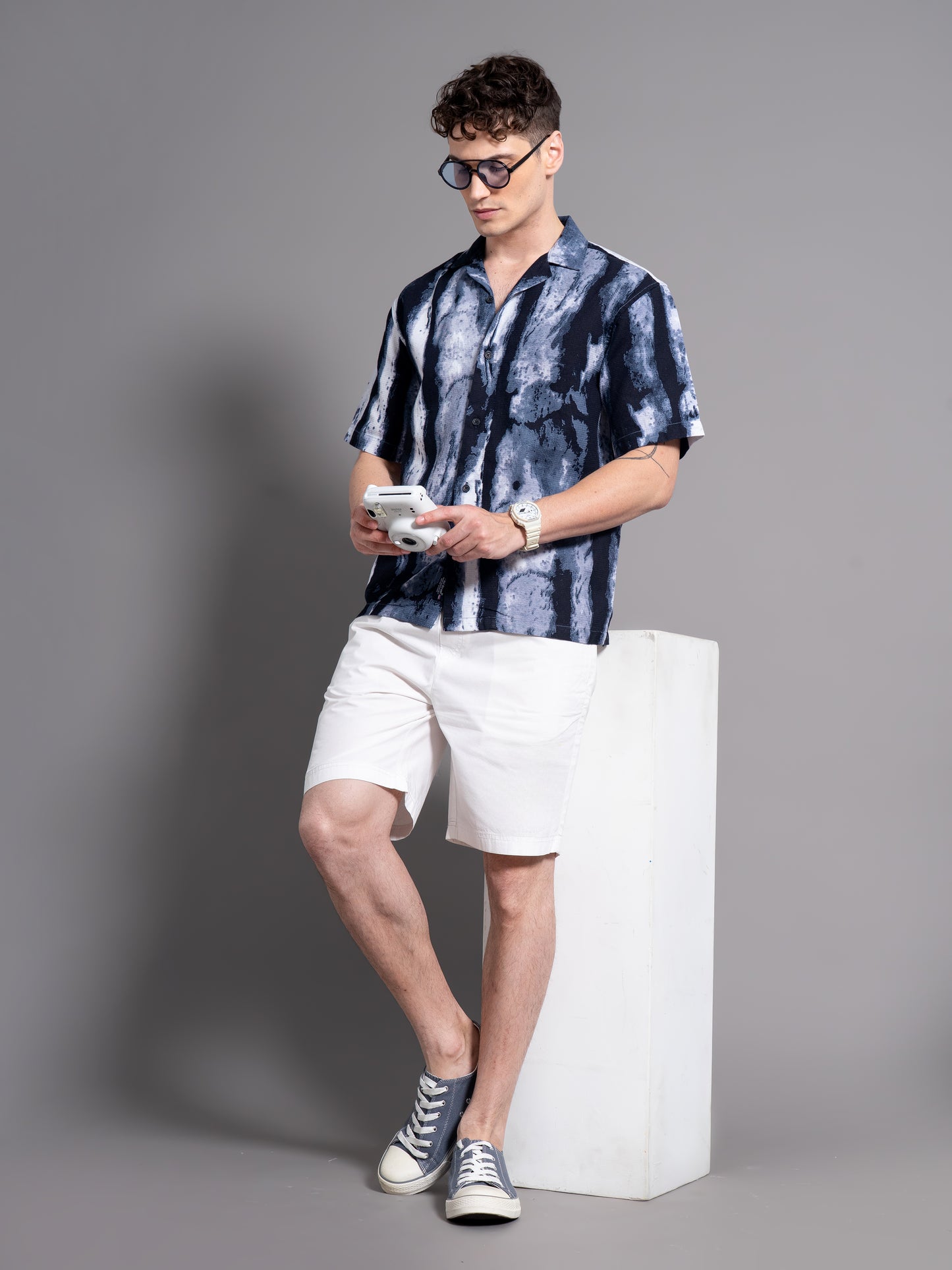 Dijon Blue Waffle Shirt