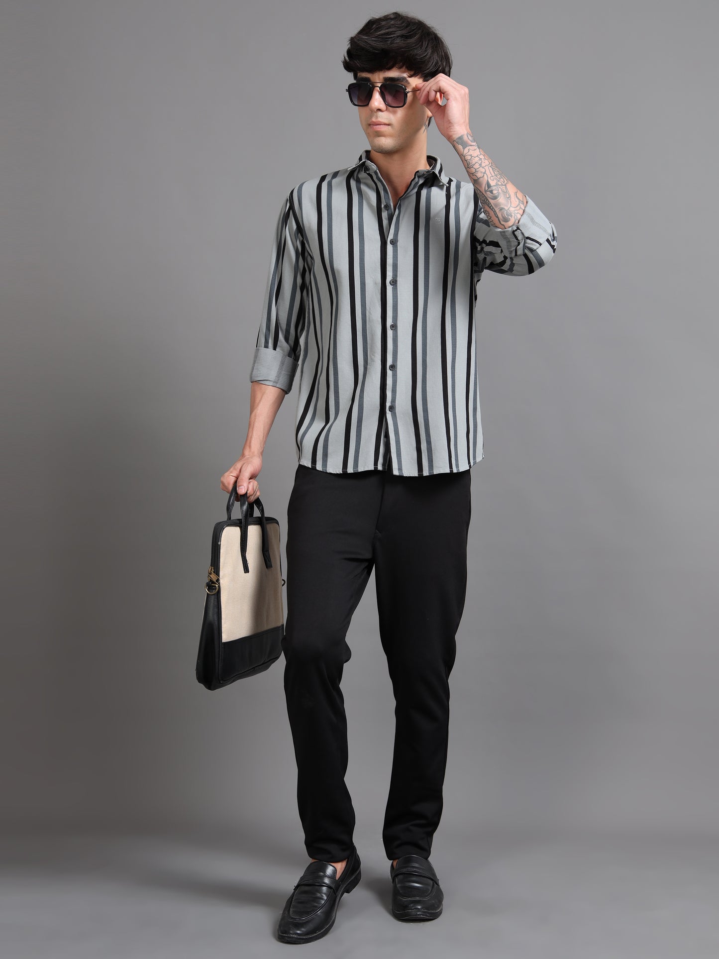 Graphite Grey Striped Shirt