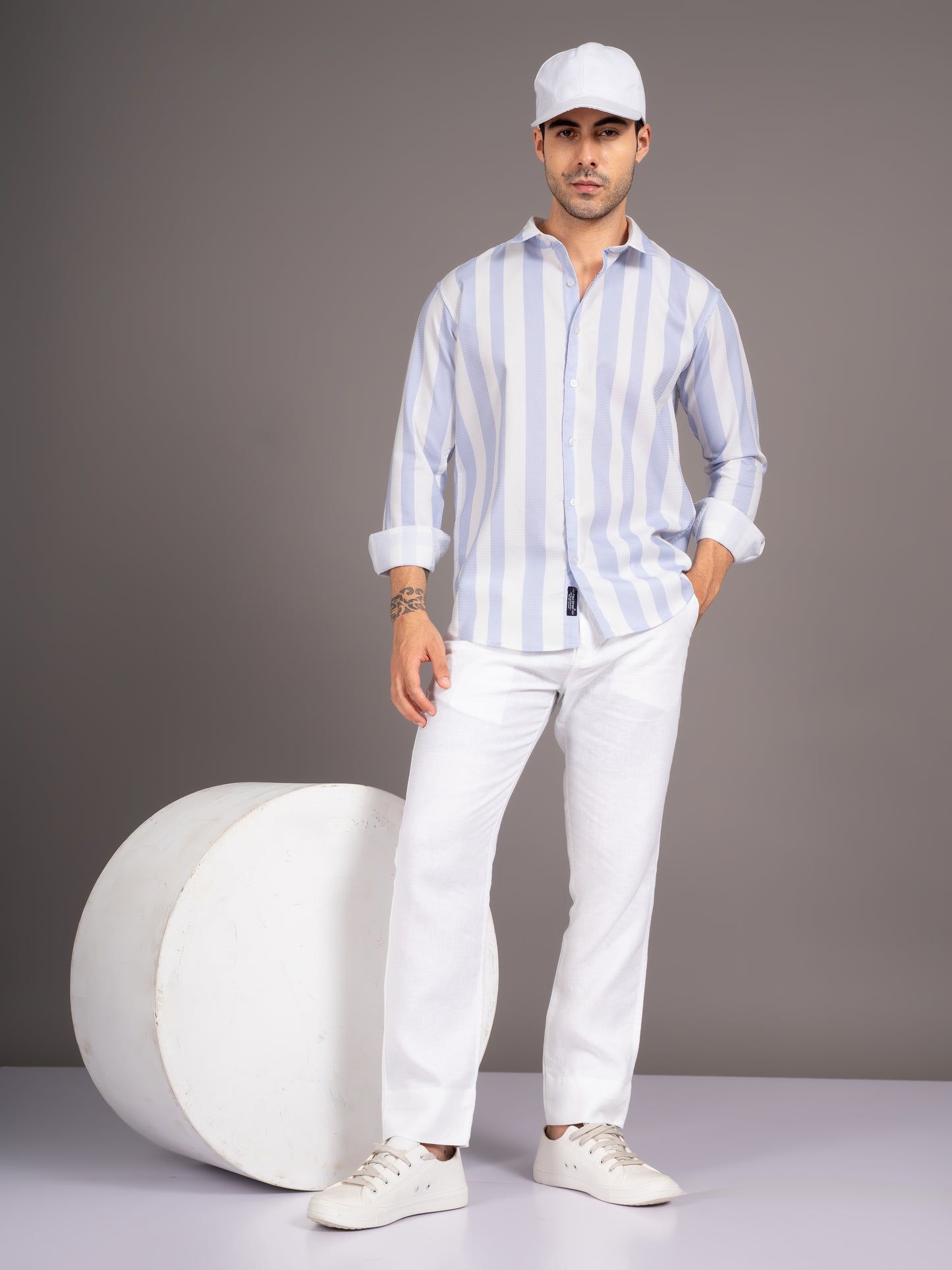 Fleck Blue Striped Shirt