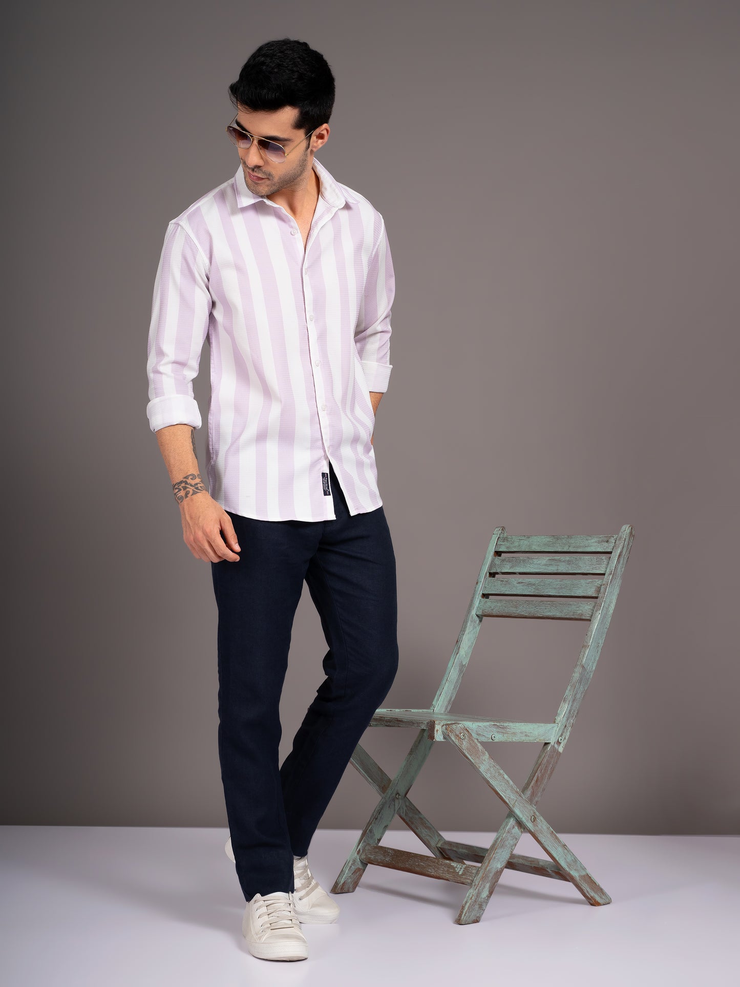 Fleck Pink Striped Shirt