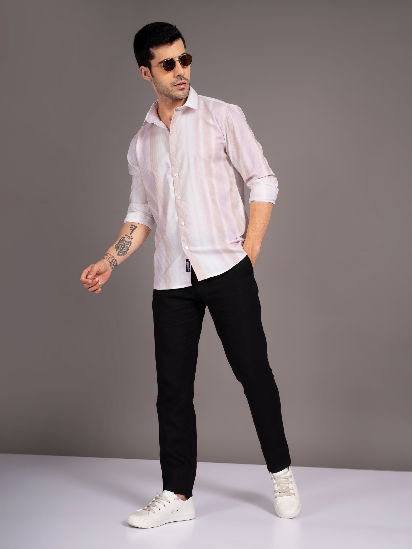 Strive Beige Striped Shirt