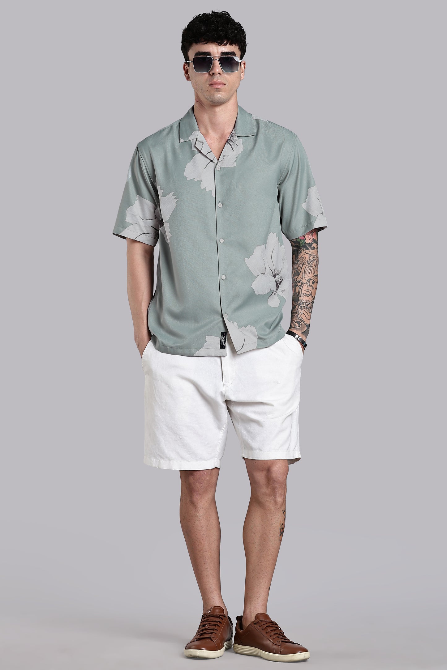 Solano Green Floral Shirt