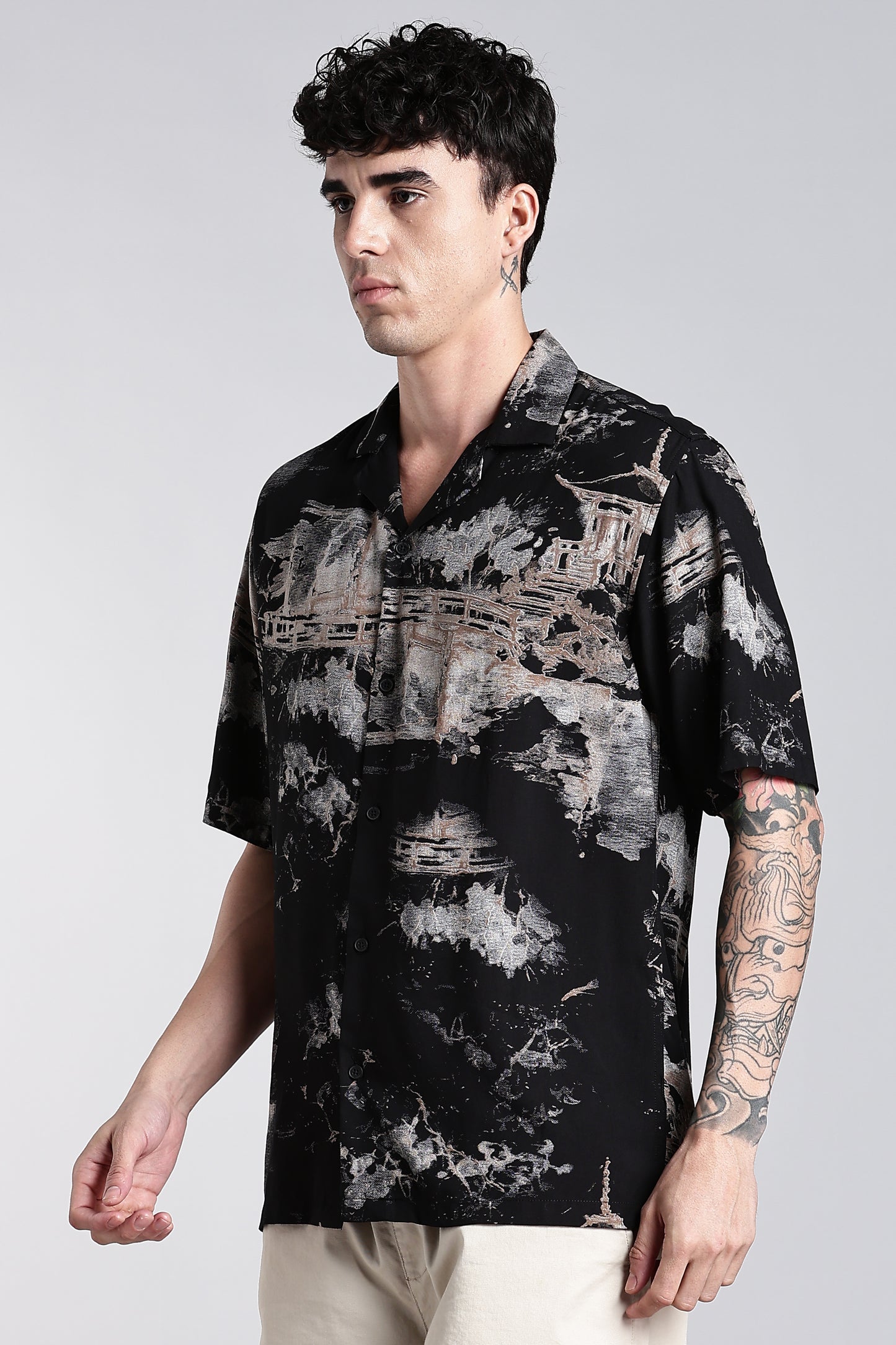 Seavor Black Printed Shirt