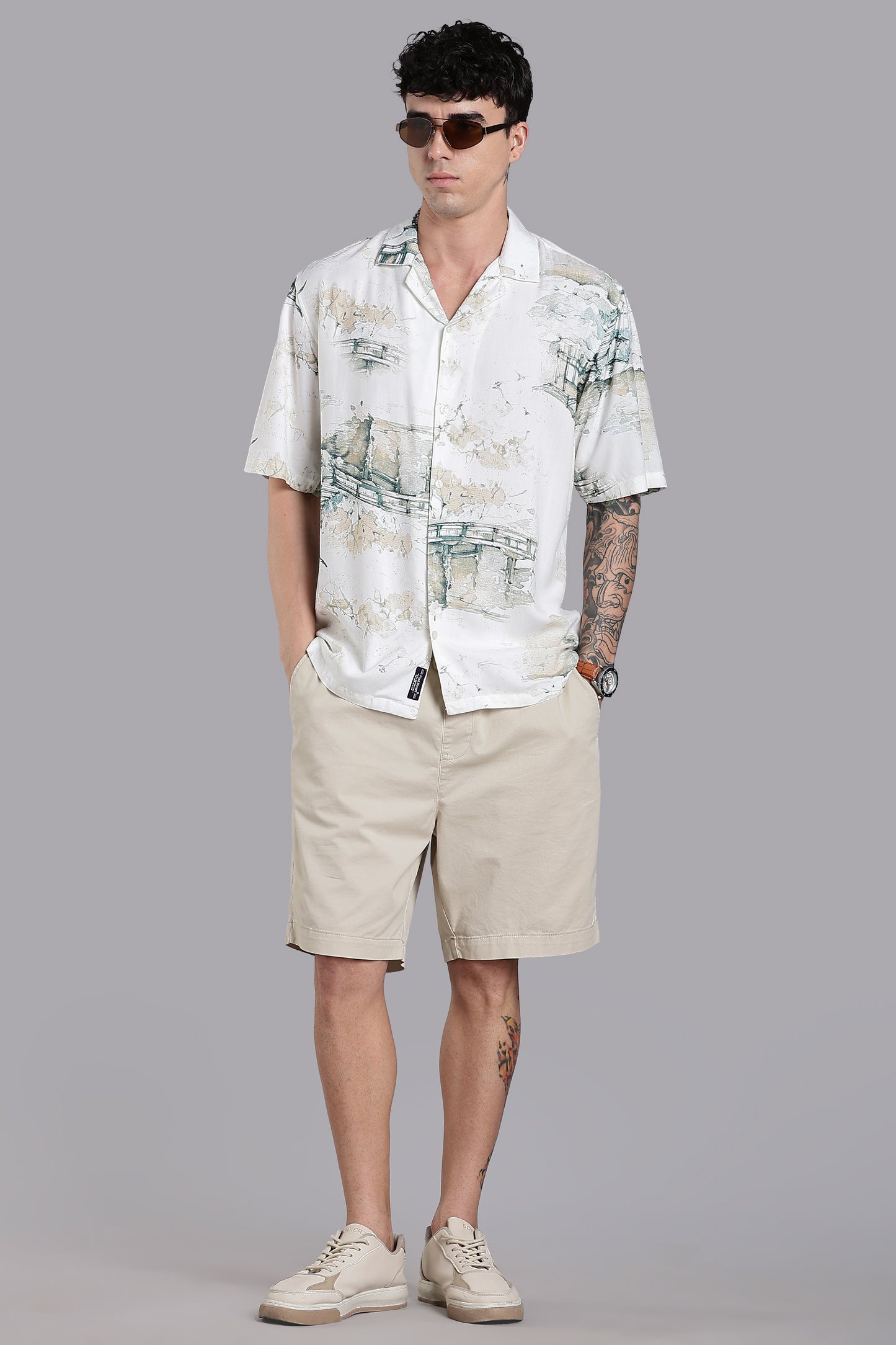 Seavor White Printed Shirt