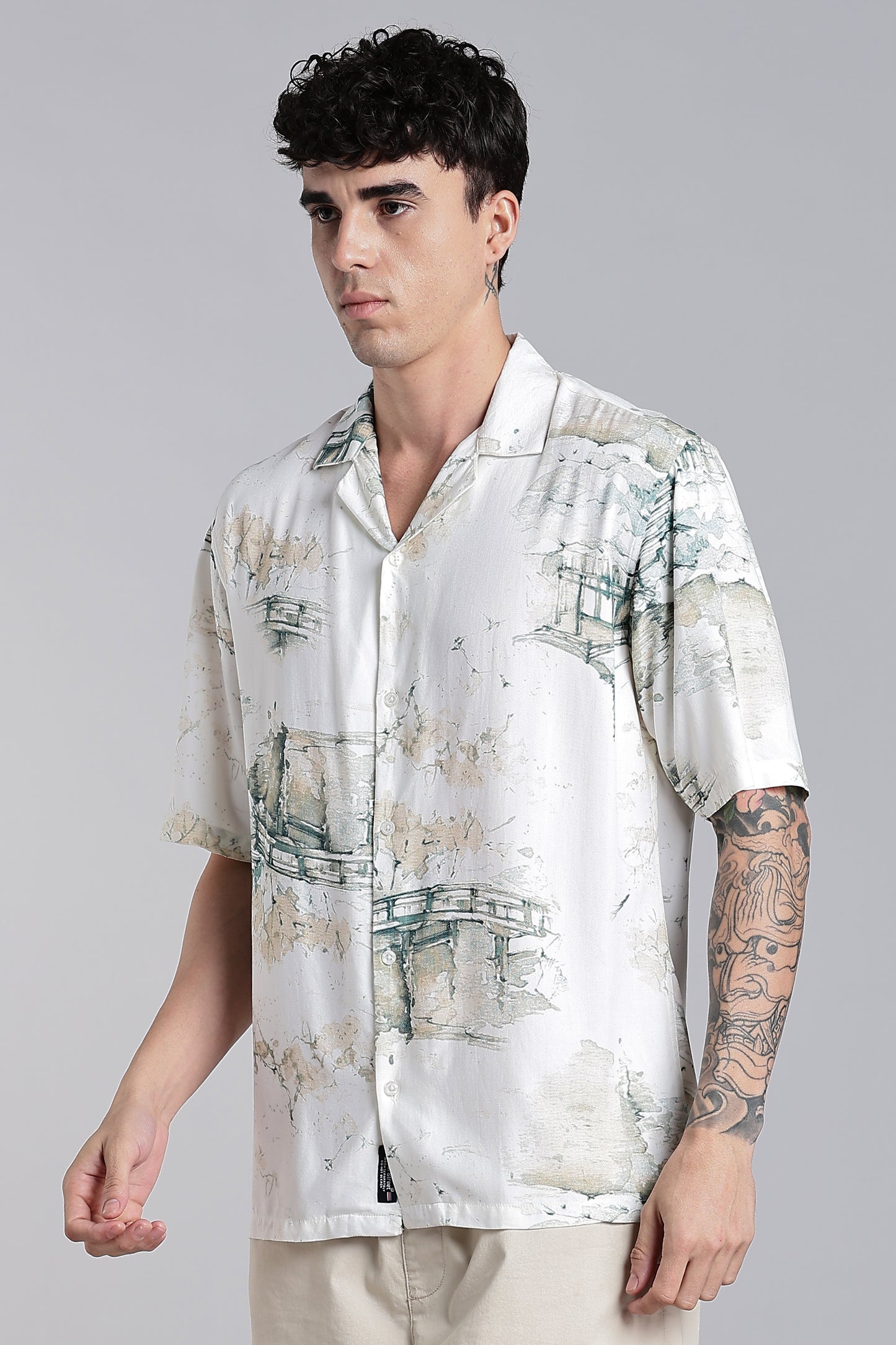 Seavor White Printed Shirt