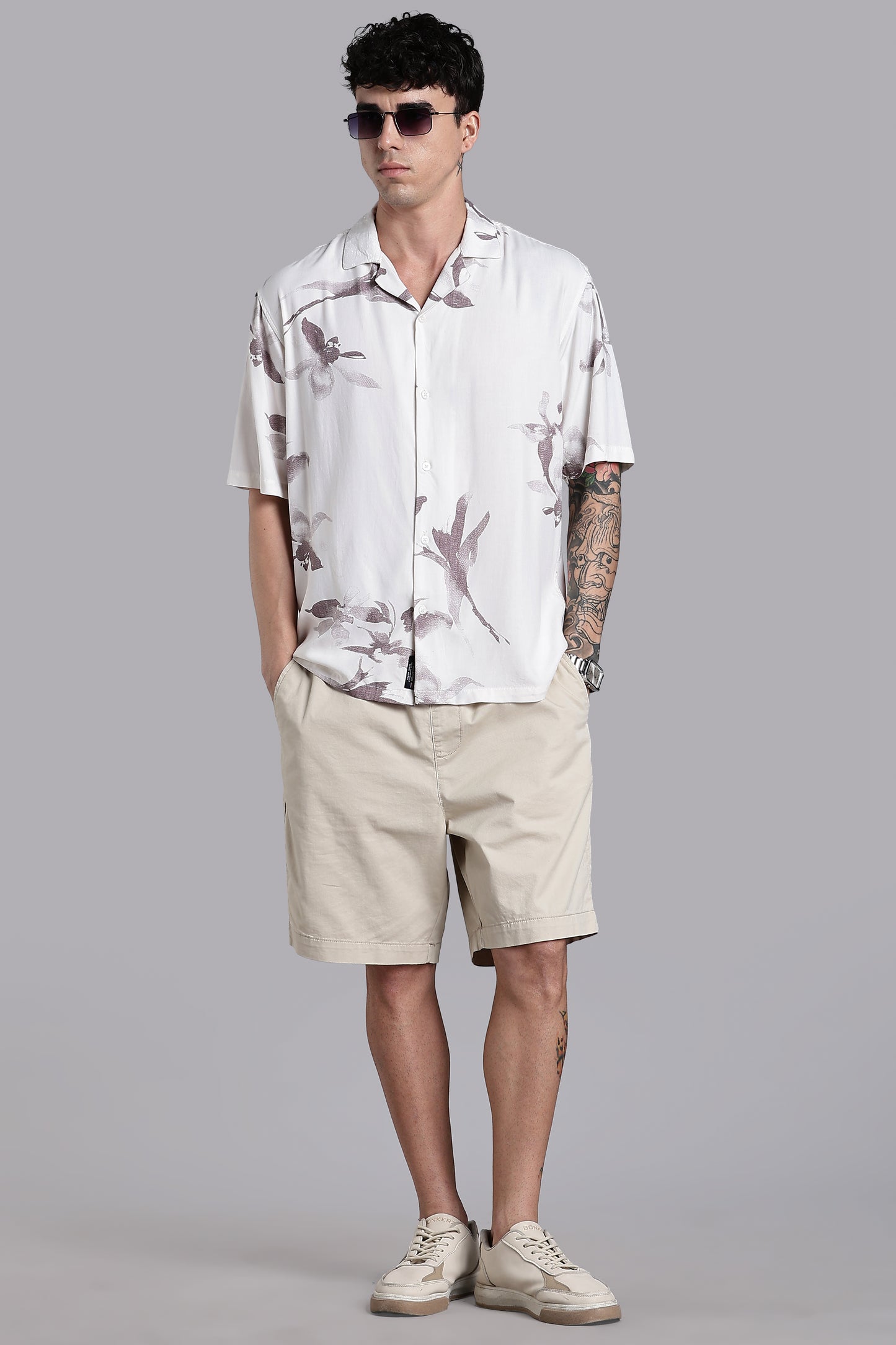 Florado Beige Floral Shirt