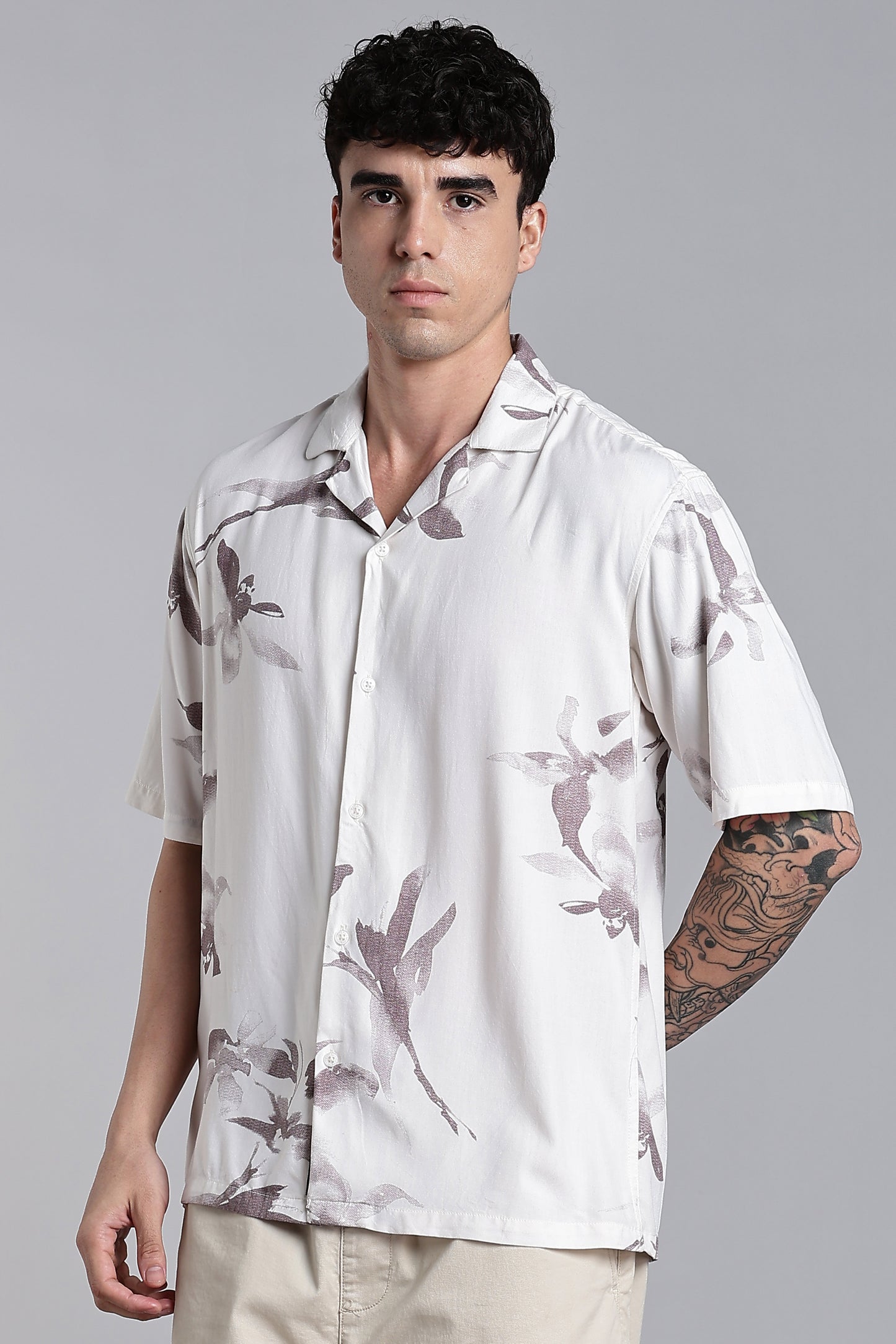 Florado Beige Floral Shirt