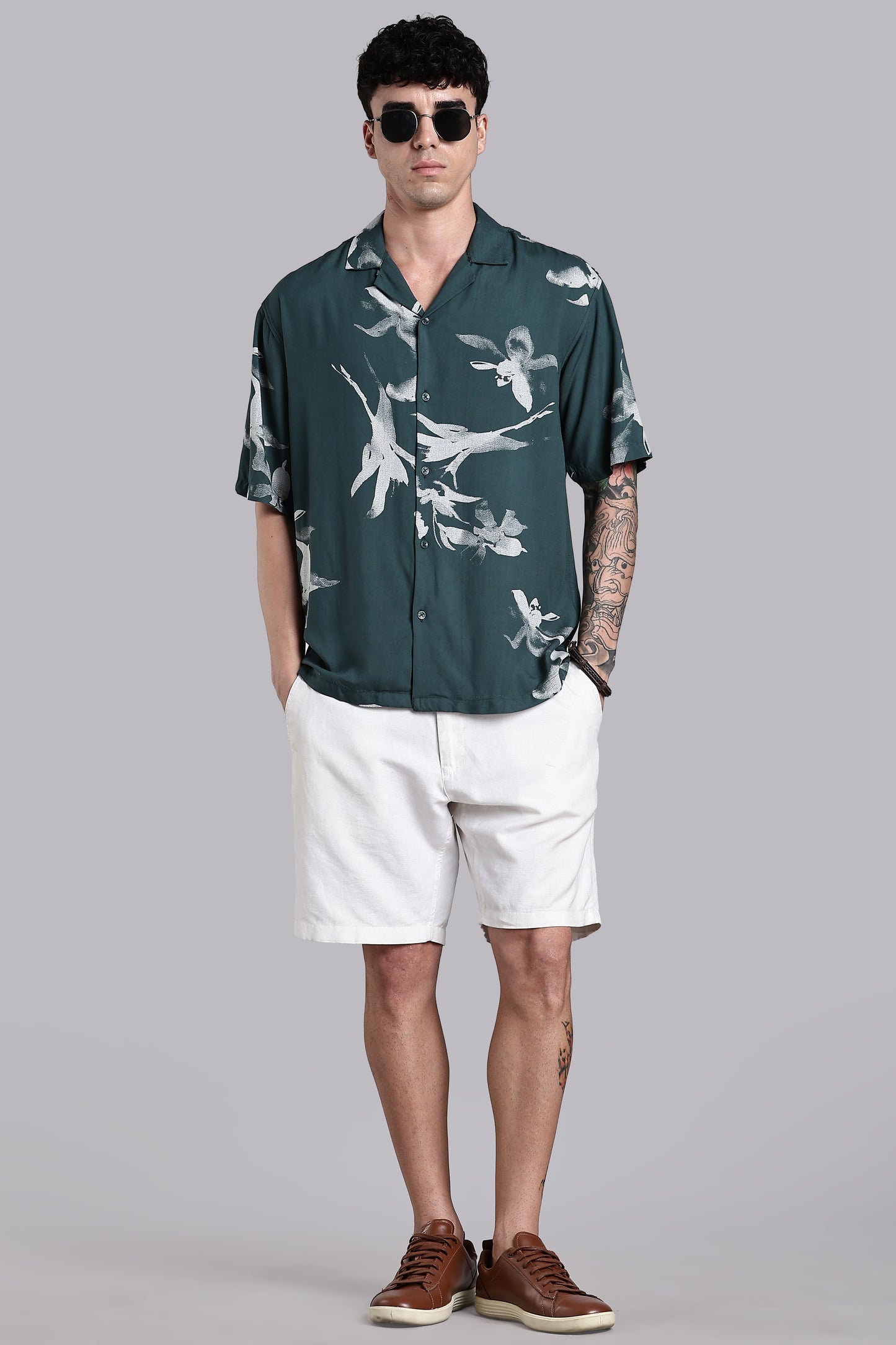 Florado Olive Floral Shirt