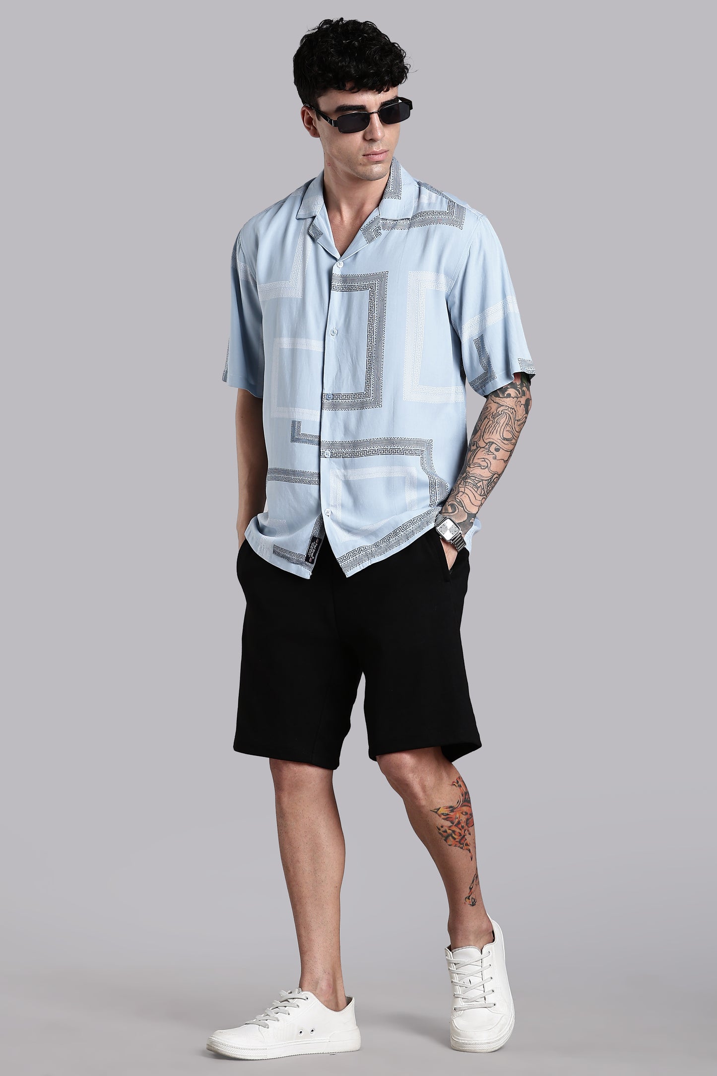 Glide Blue Printed Shirt