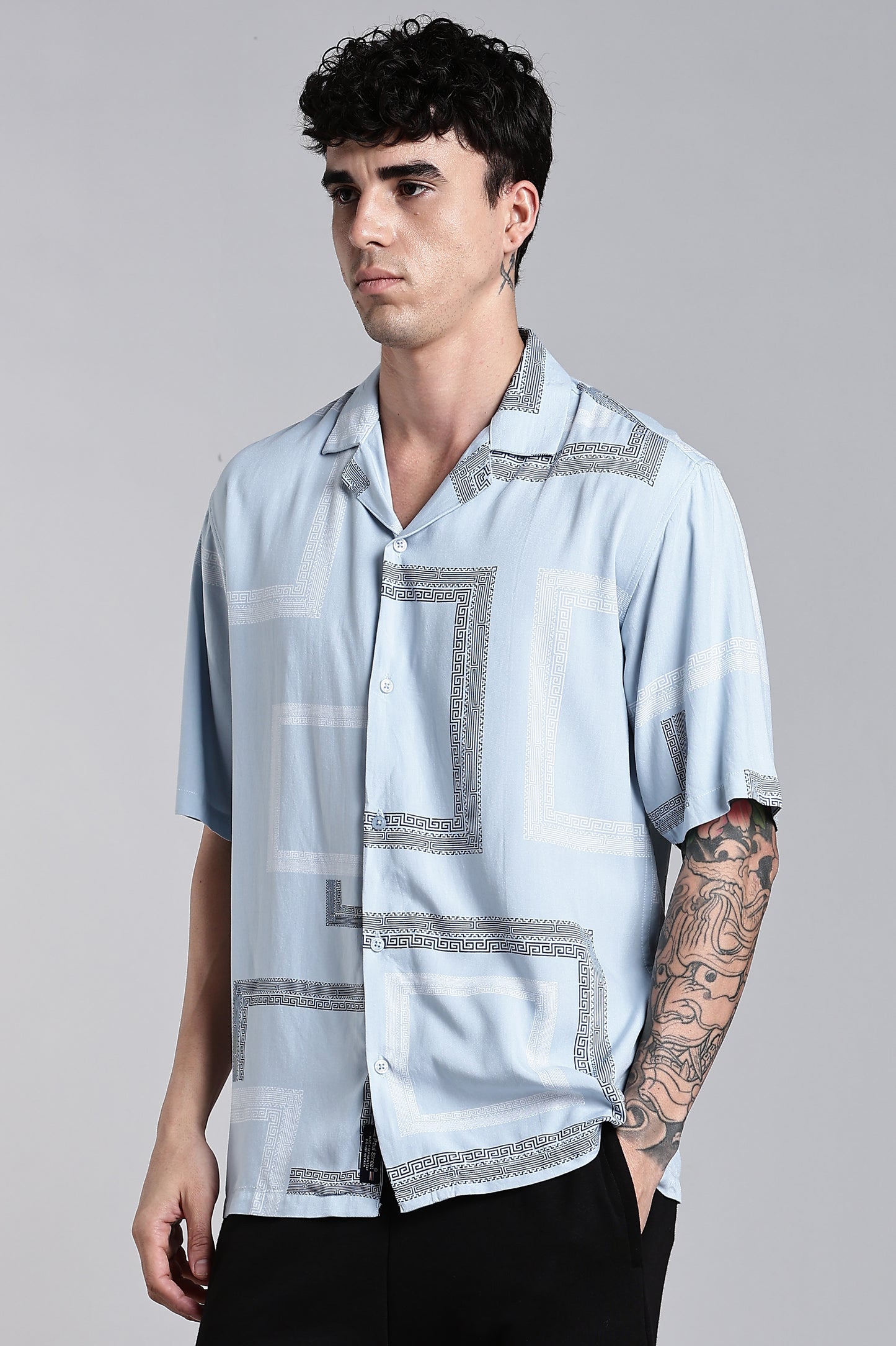 Glide Blue Printed Shirt