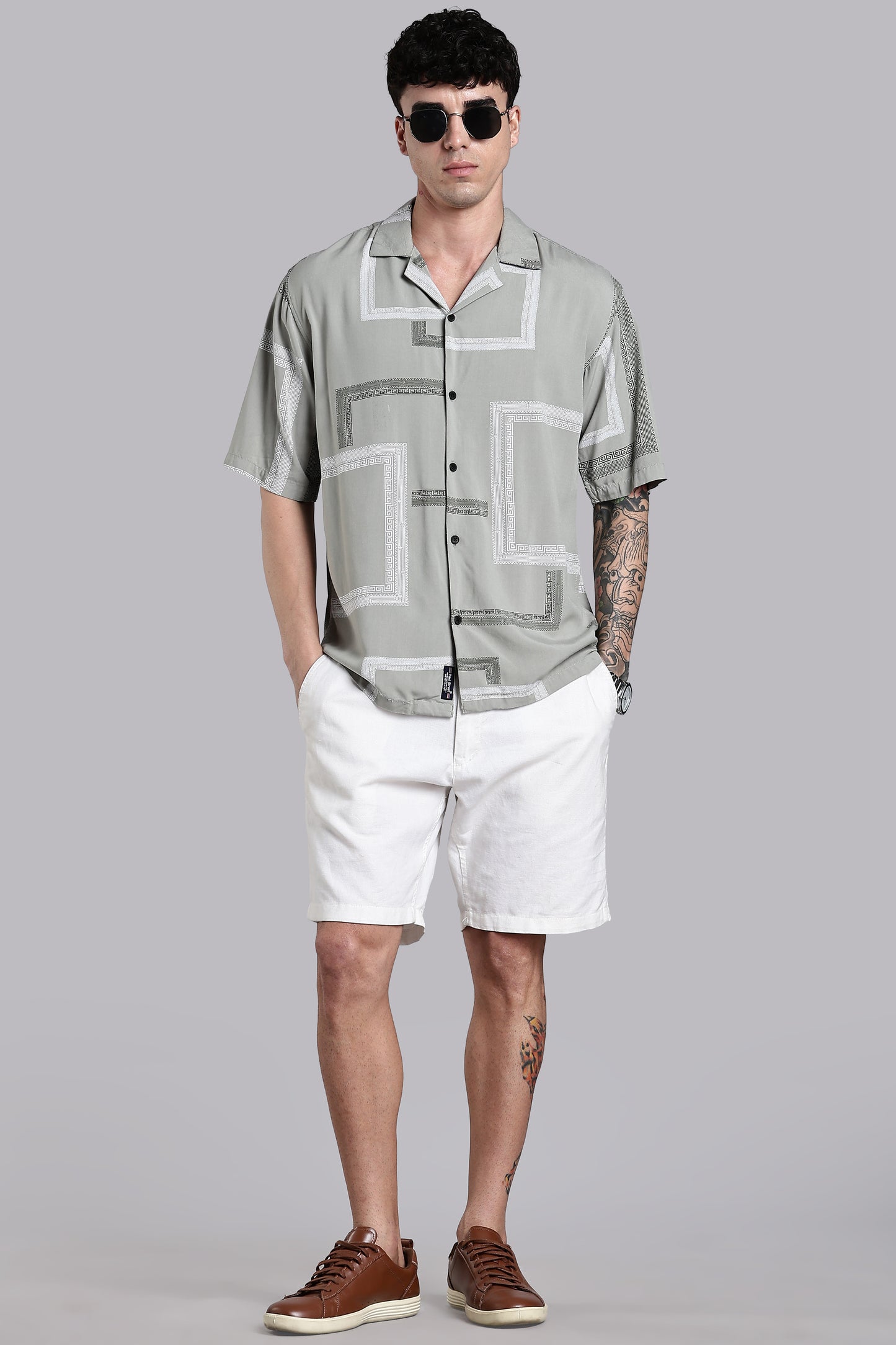 Glide Green Printed Shirt