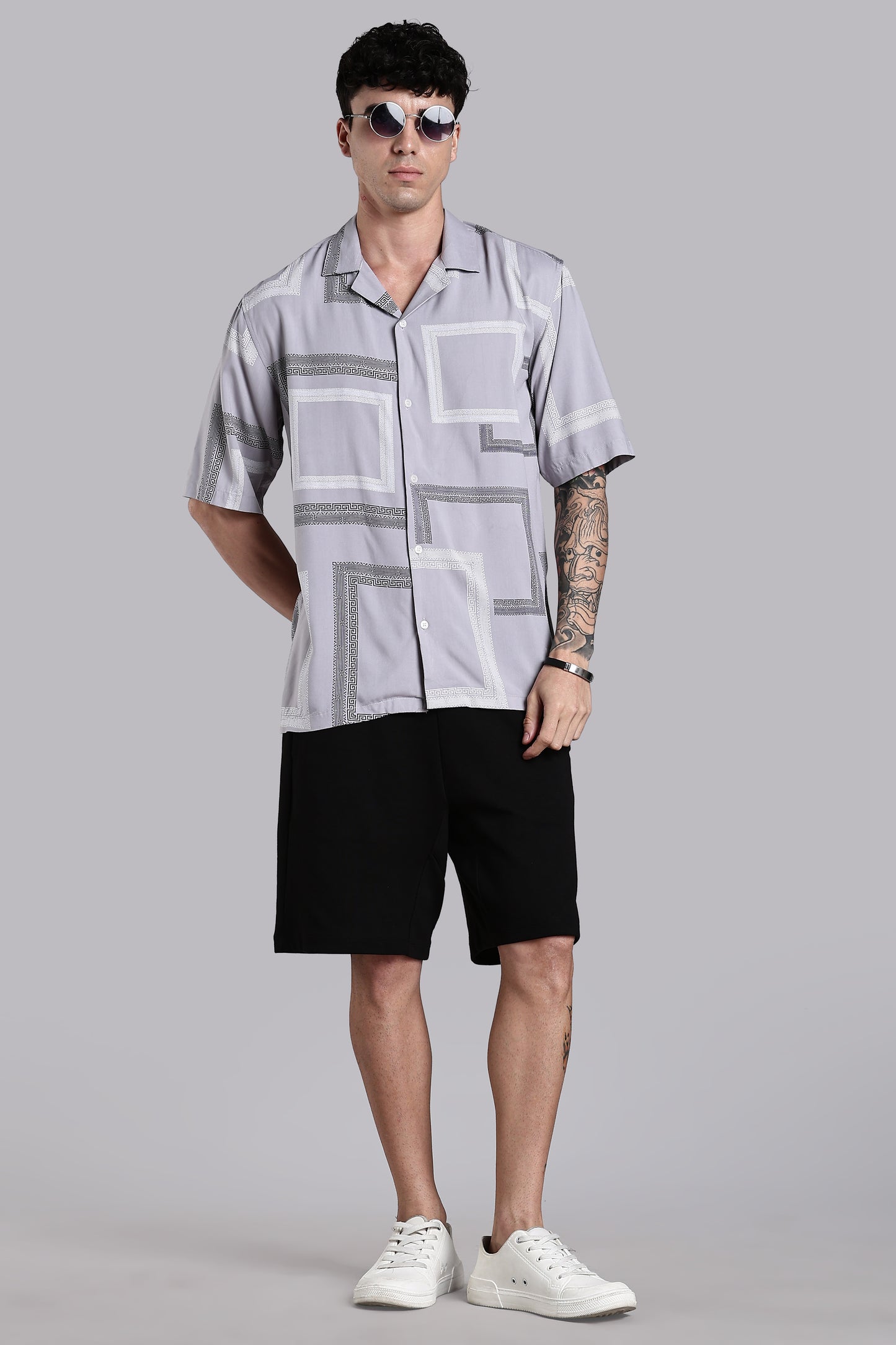 Glide Grey Printed Shirt