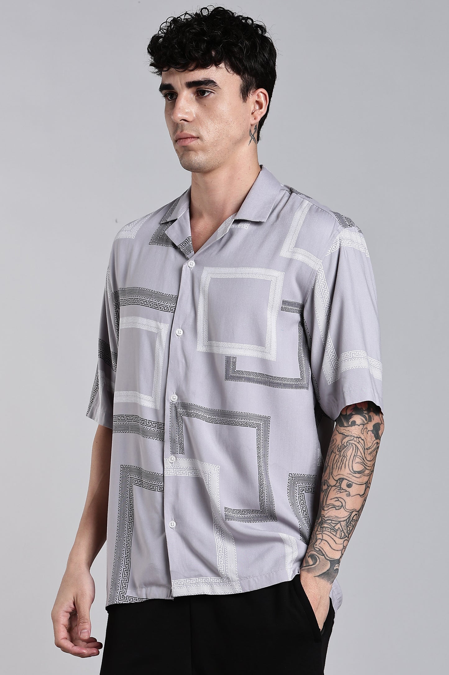 Glide Grey Printed Shirt