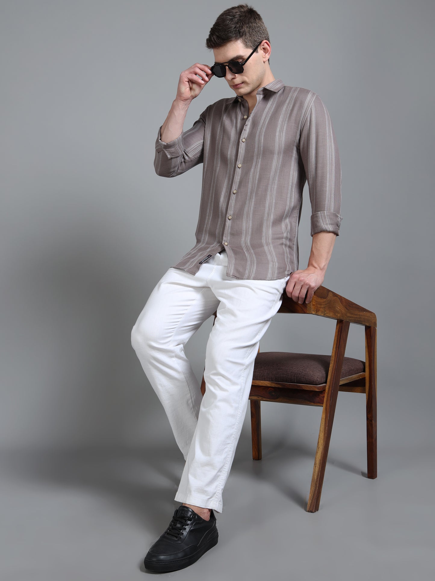 Zane Brown Stripes Shirt
