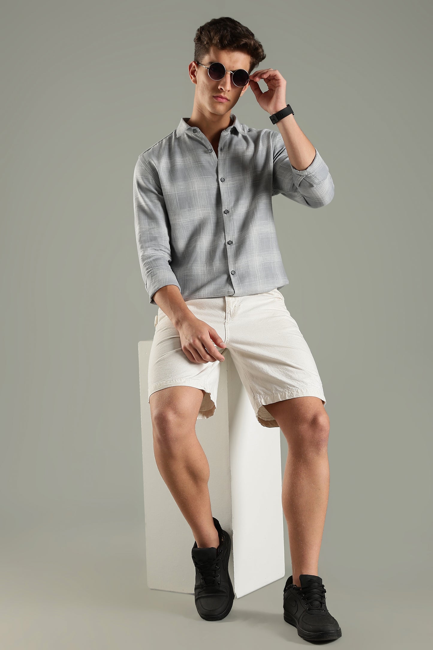 Gridle Grey Checks Shirt