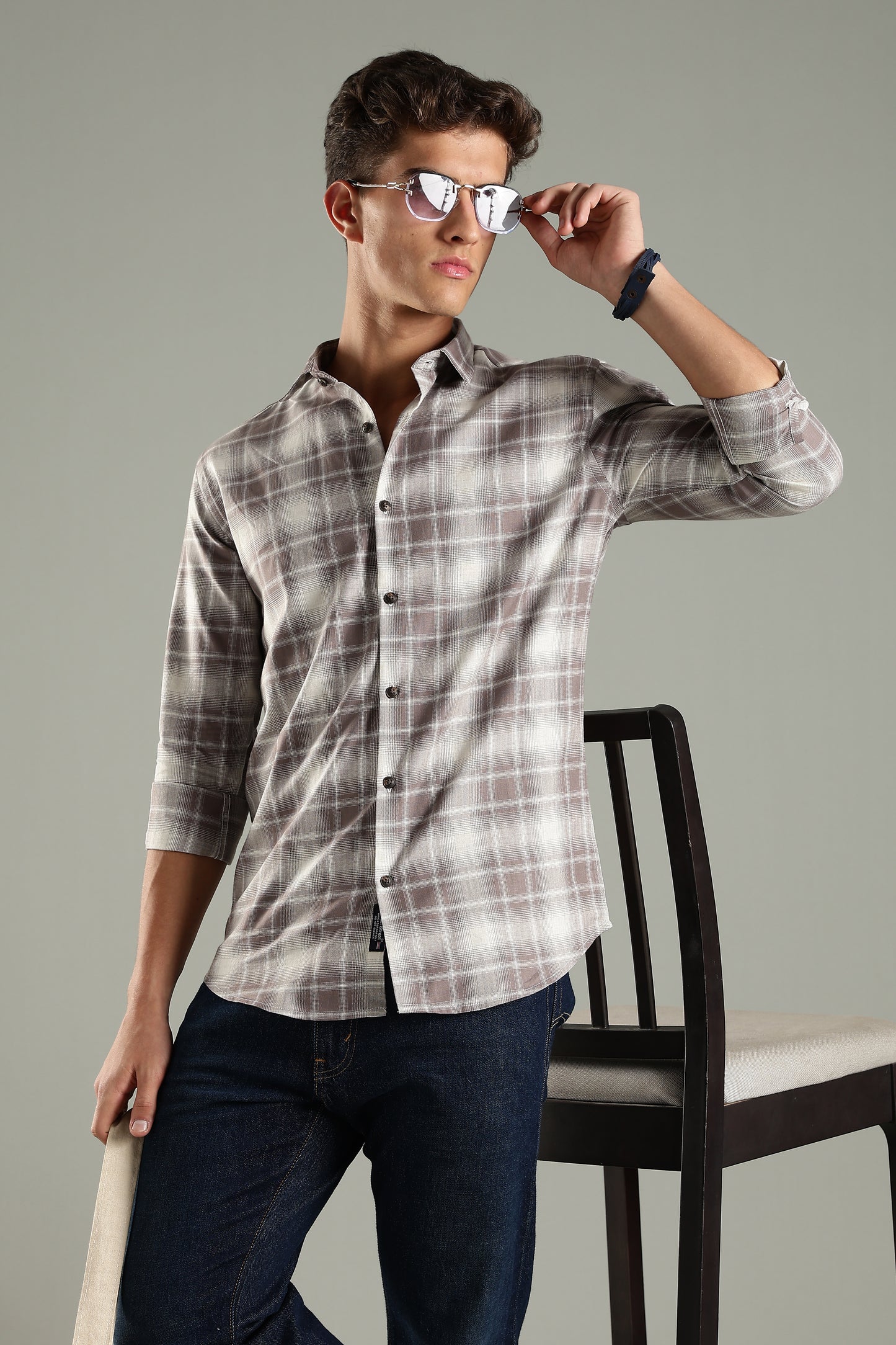 Raye Brown Checks Shirt