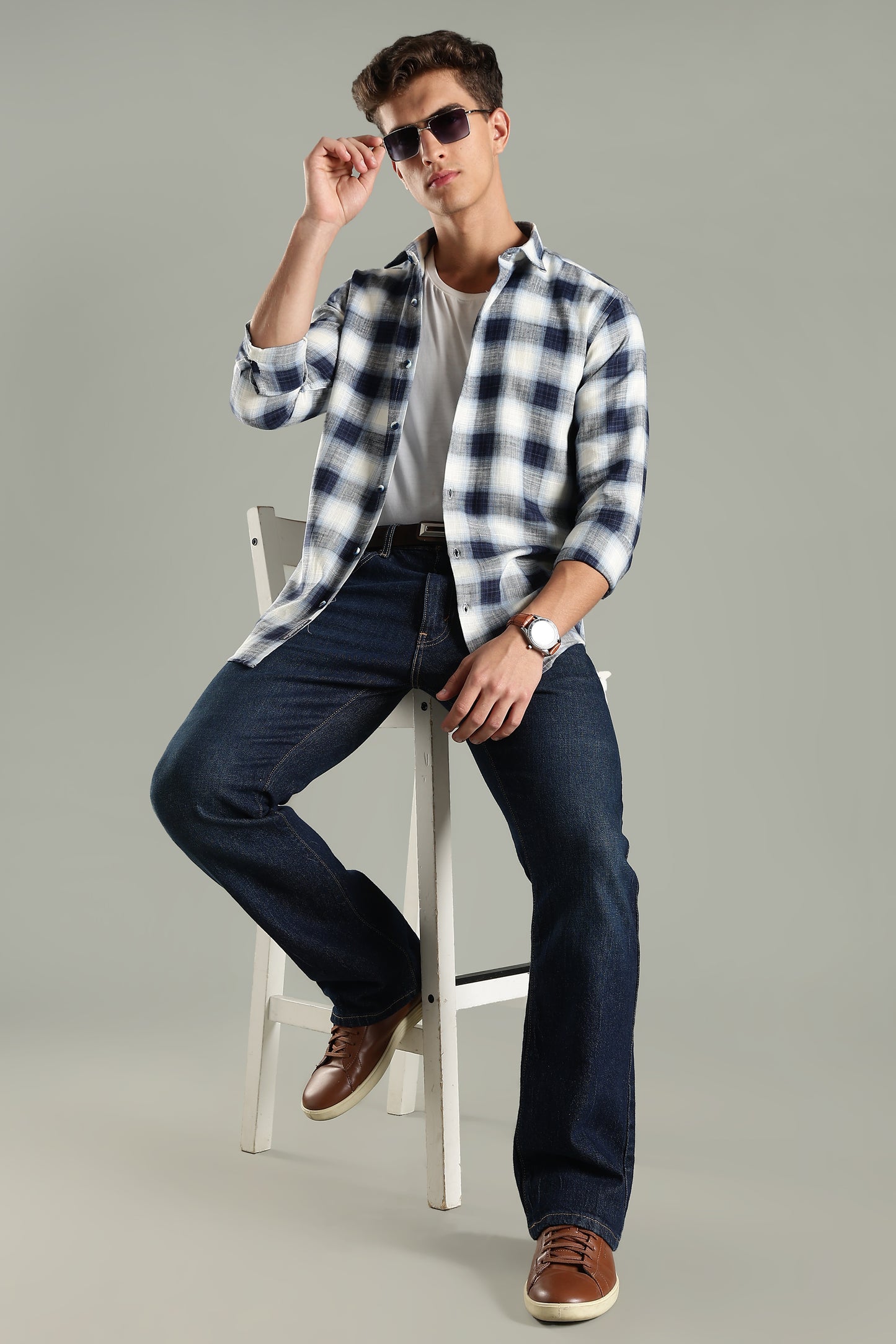 Brayer Blue Checks Shirt