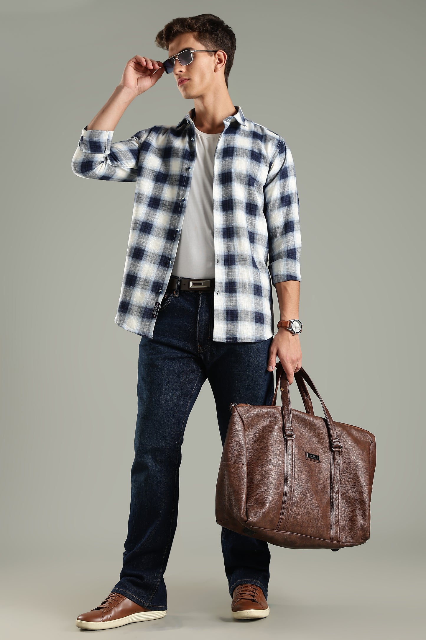 Brayer Blue Checks Shirt