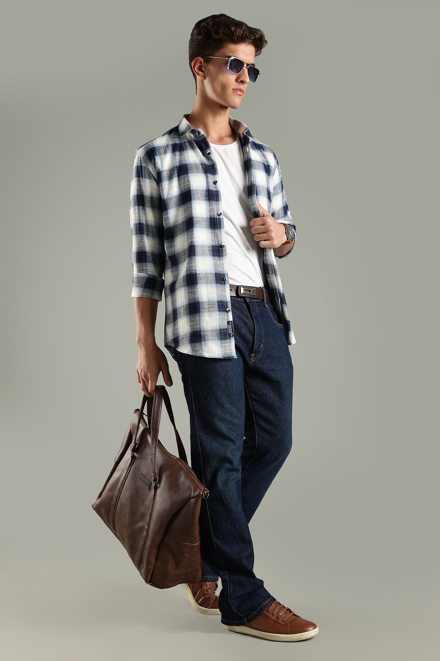 Brayer Blue Checks Shirt