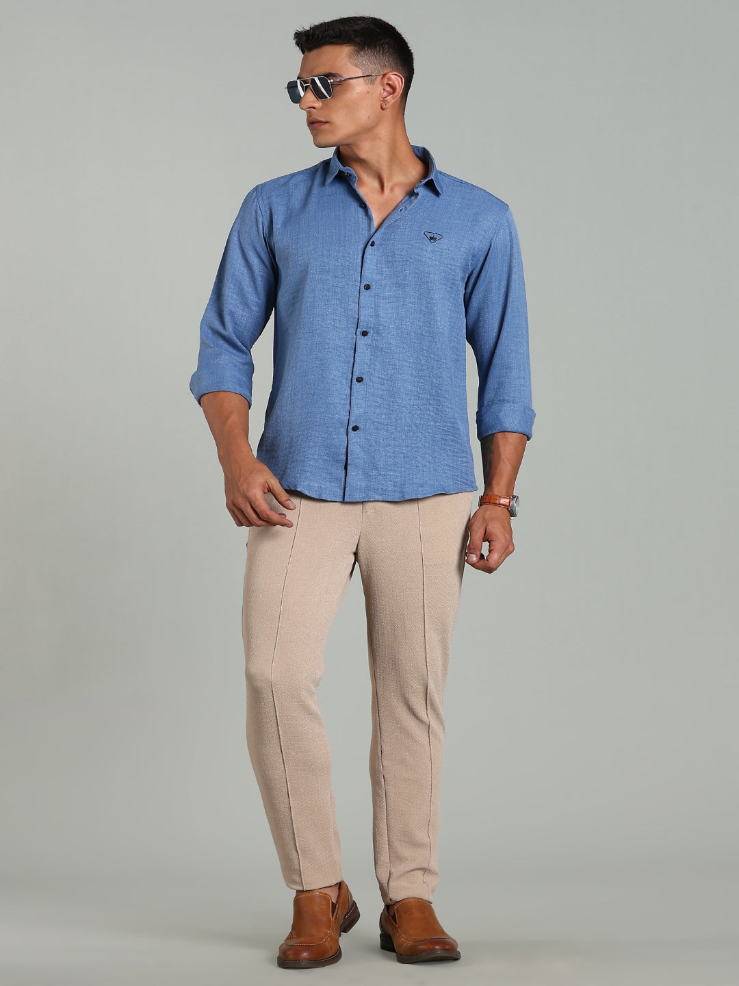 Striv Blue Solid Shirt