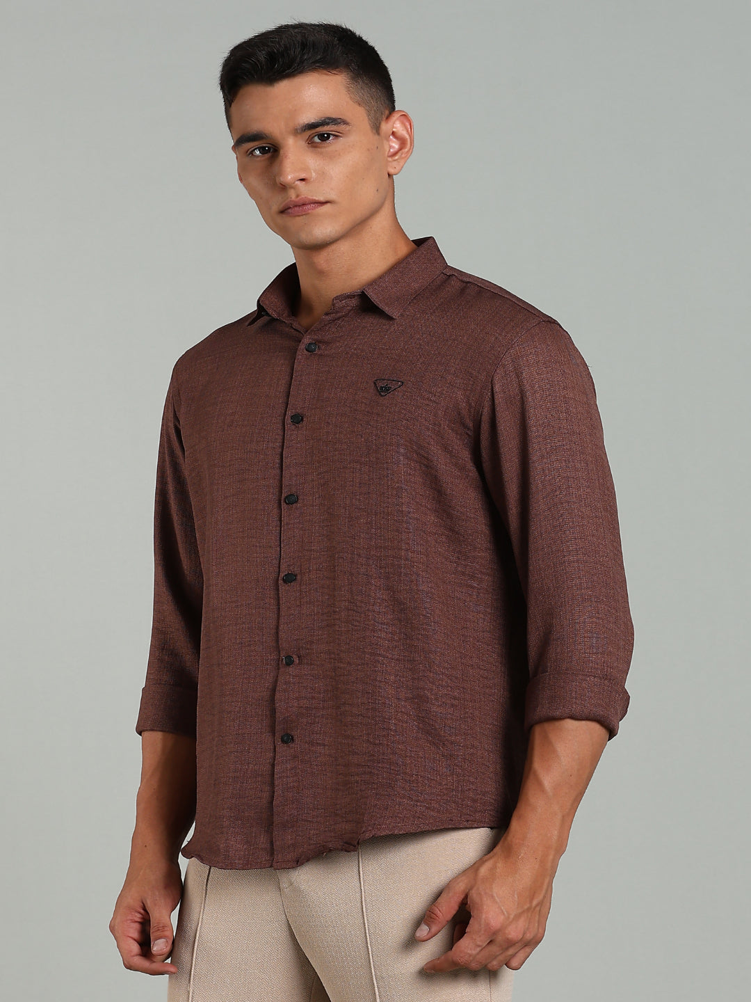 Striv Brown Solid Shirt