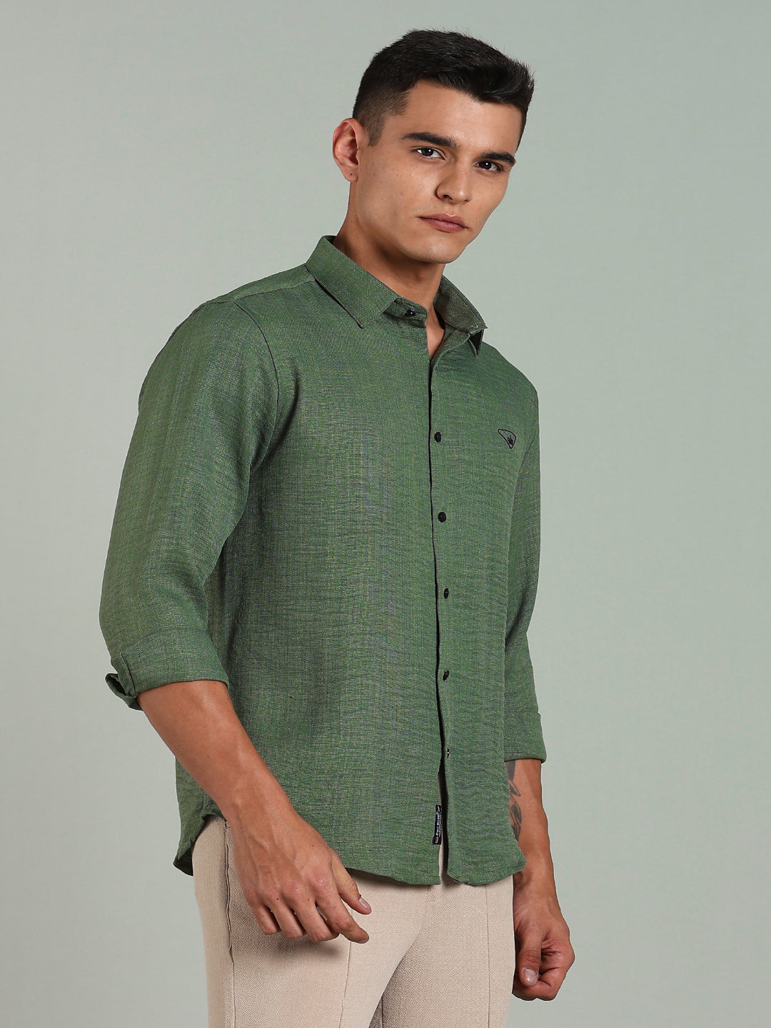 Striv Green Solid Shirt