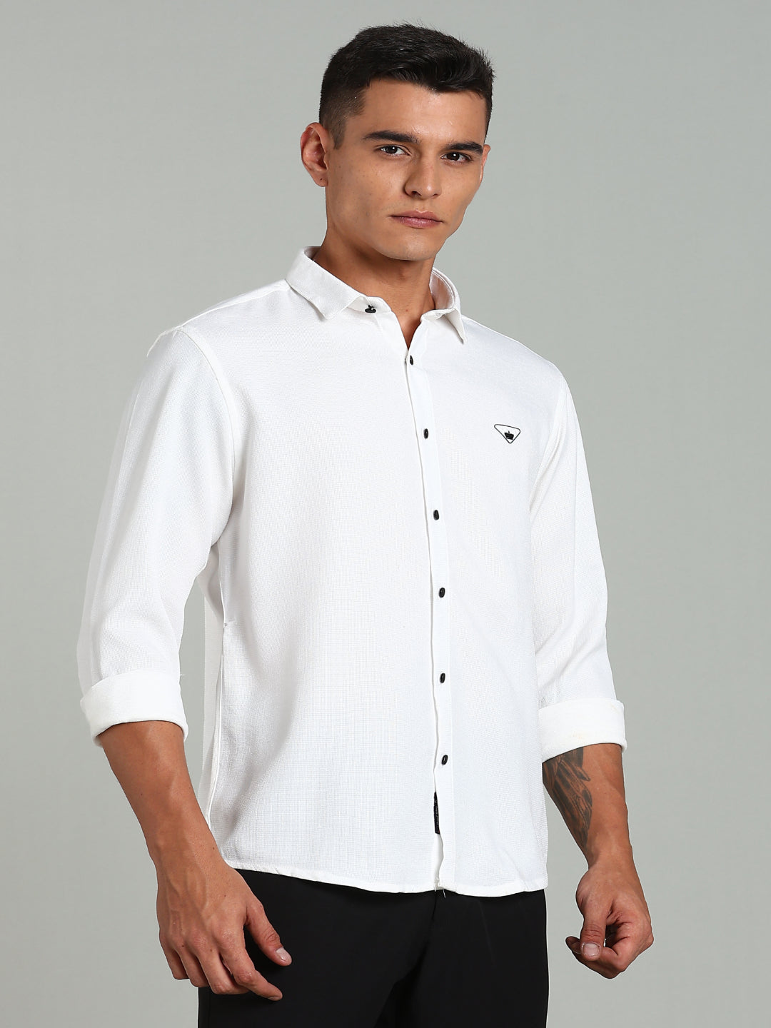 Striv White Solid Shirt