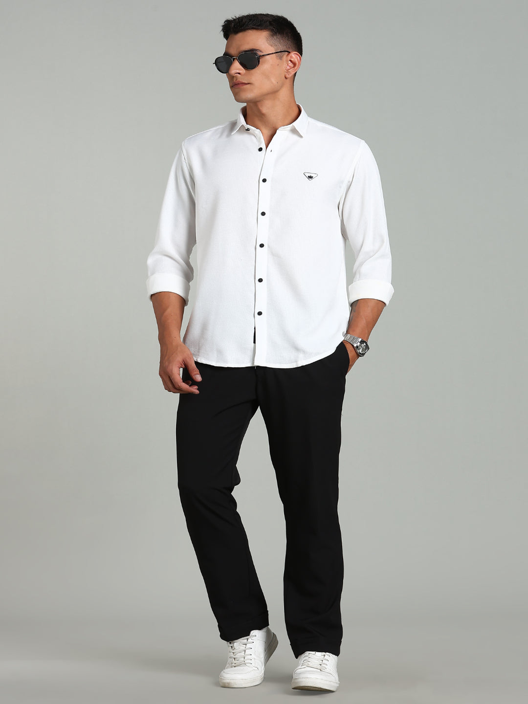 Striv White Solid Shirt
