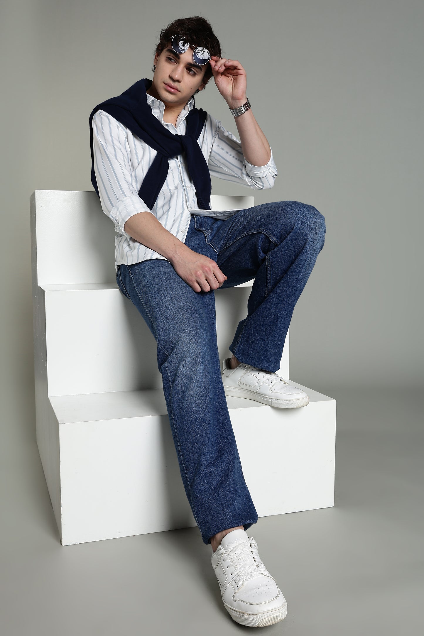 Verta White Striped Shirt