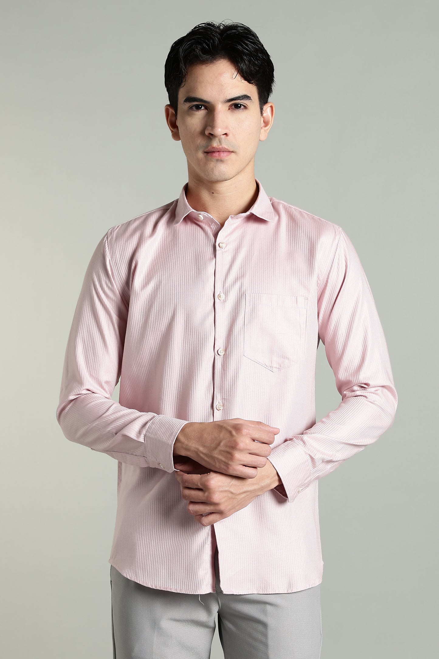 Stria Pink Solid Shirt