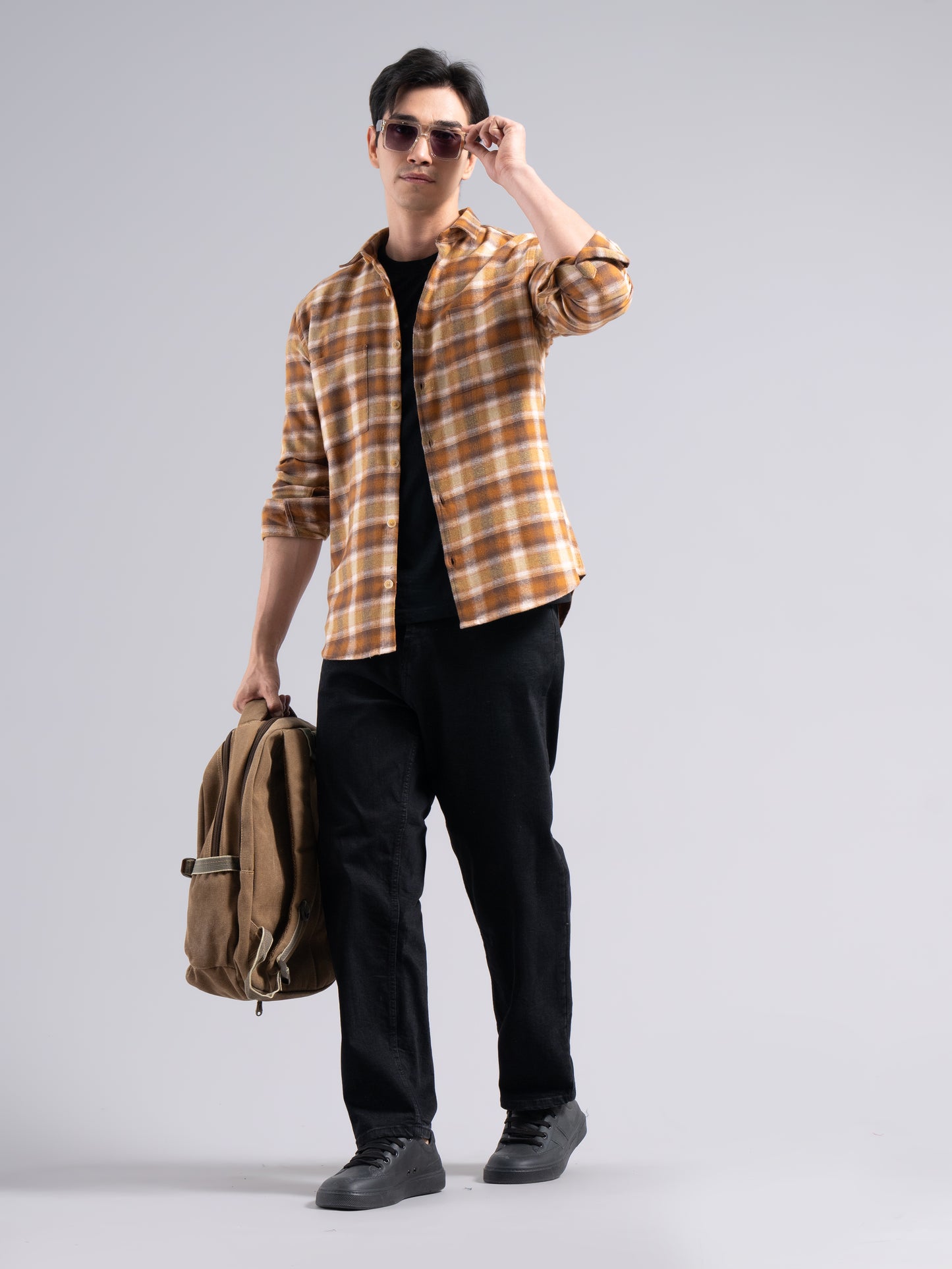 Balen Brown Checks Shirt