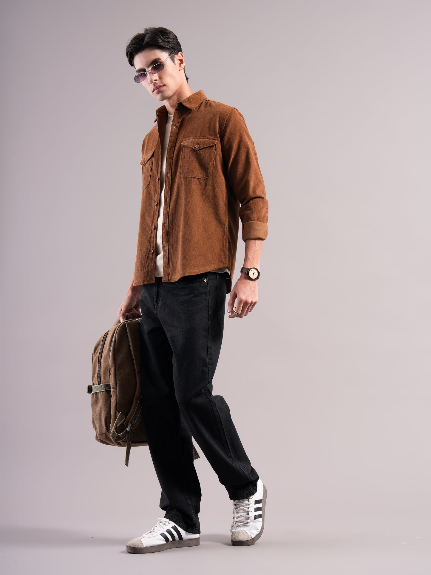Belmor Brown Corduroy Shirt