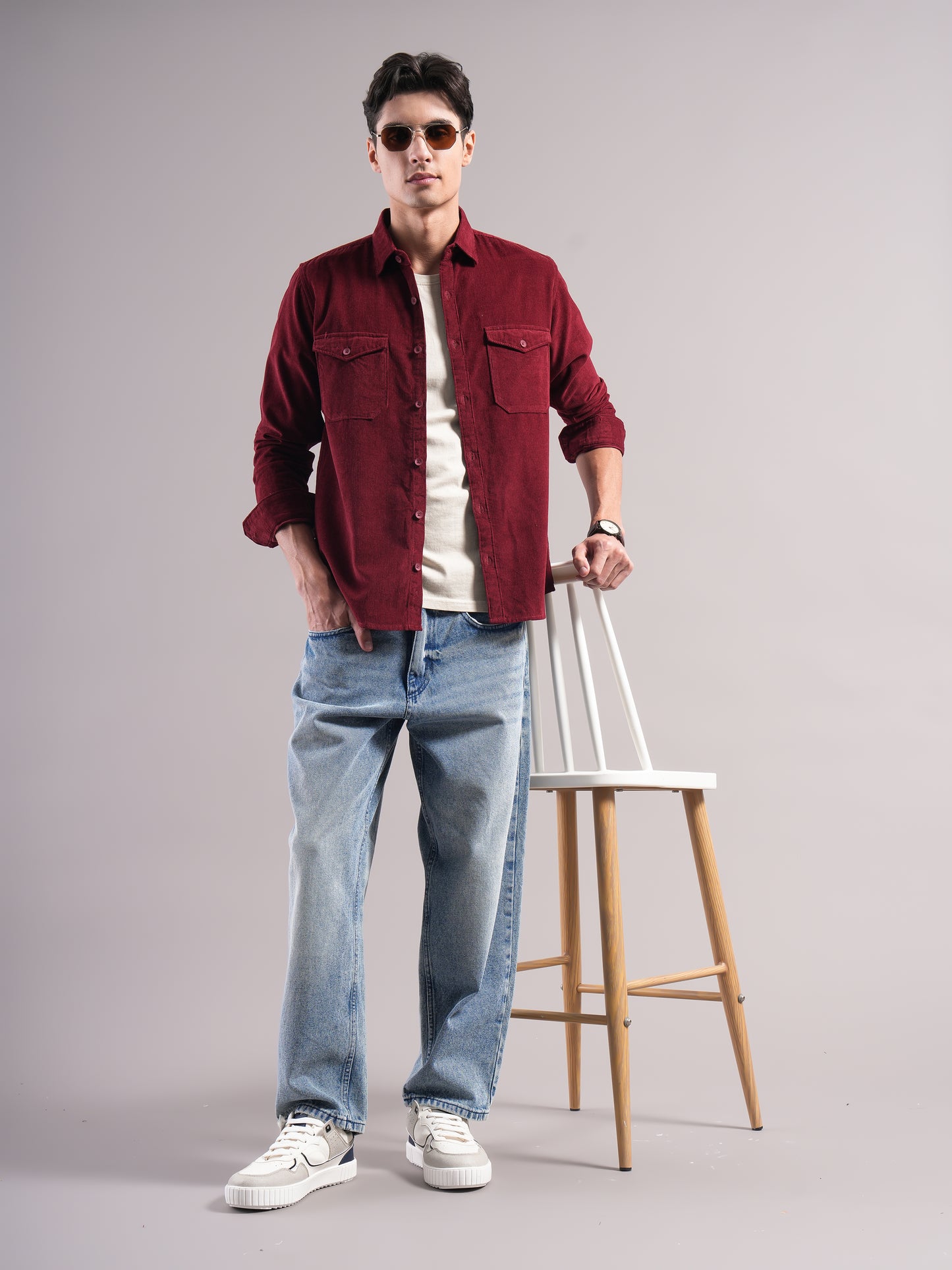 Belmor Red Corduroy Shirt