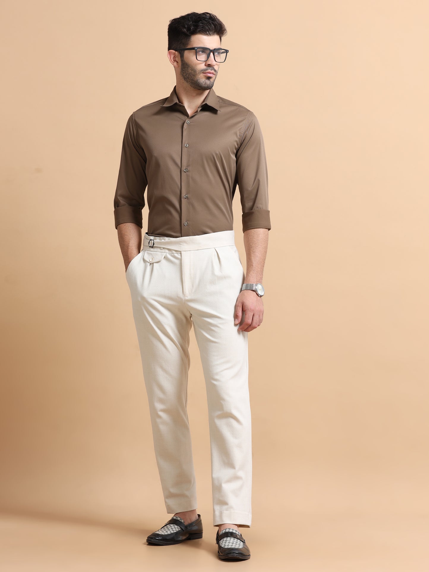Caden Brown Solid Shirt