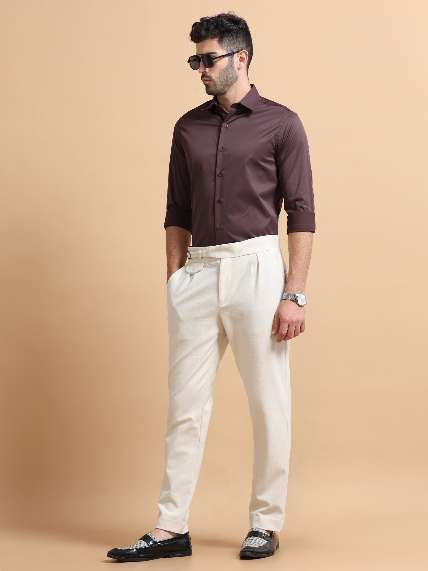 Caden Purple Solid Shirt