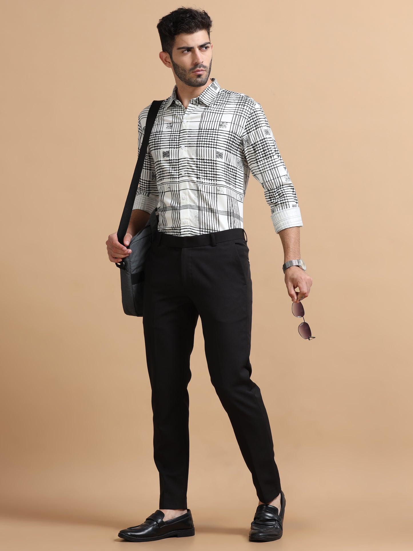 Braven White Checks Shirt