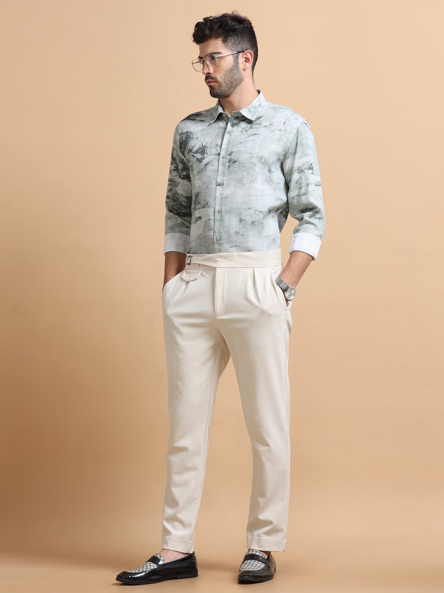 Bront Green Abstract Shirt