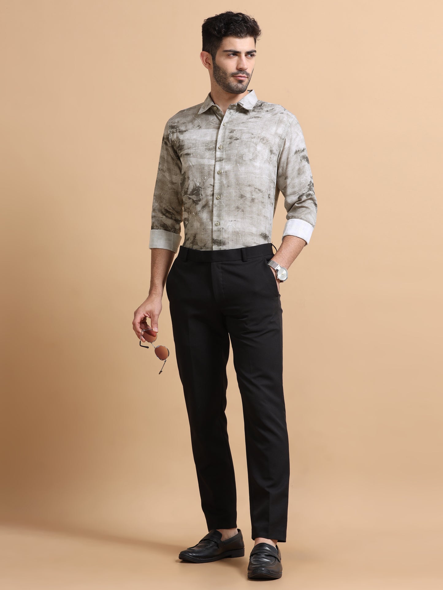 Bront Grey Abstract Shirt