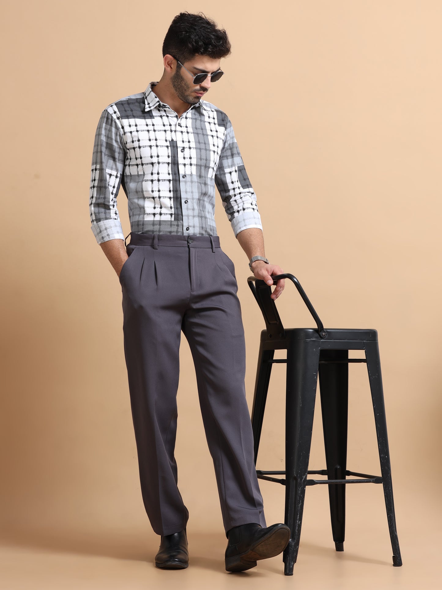 Bronf Grey Checks Shirt