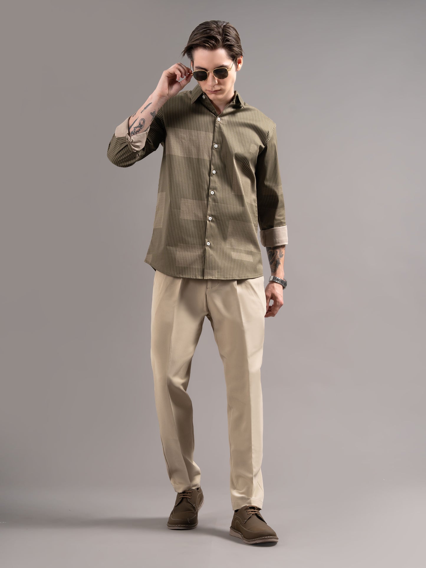 Celon Brown Printed Shirt
