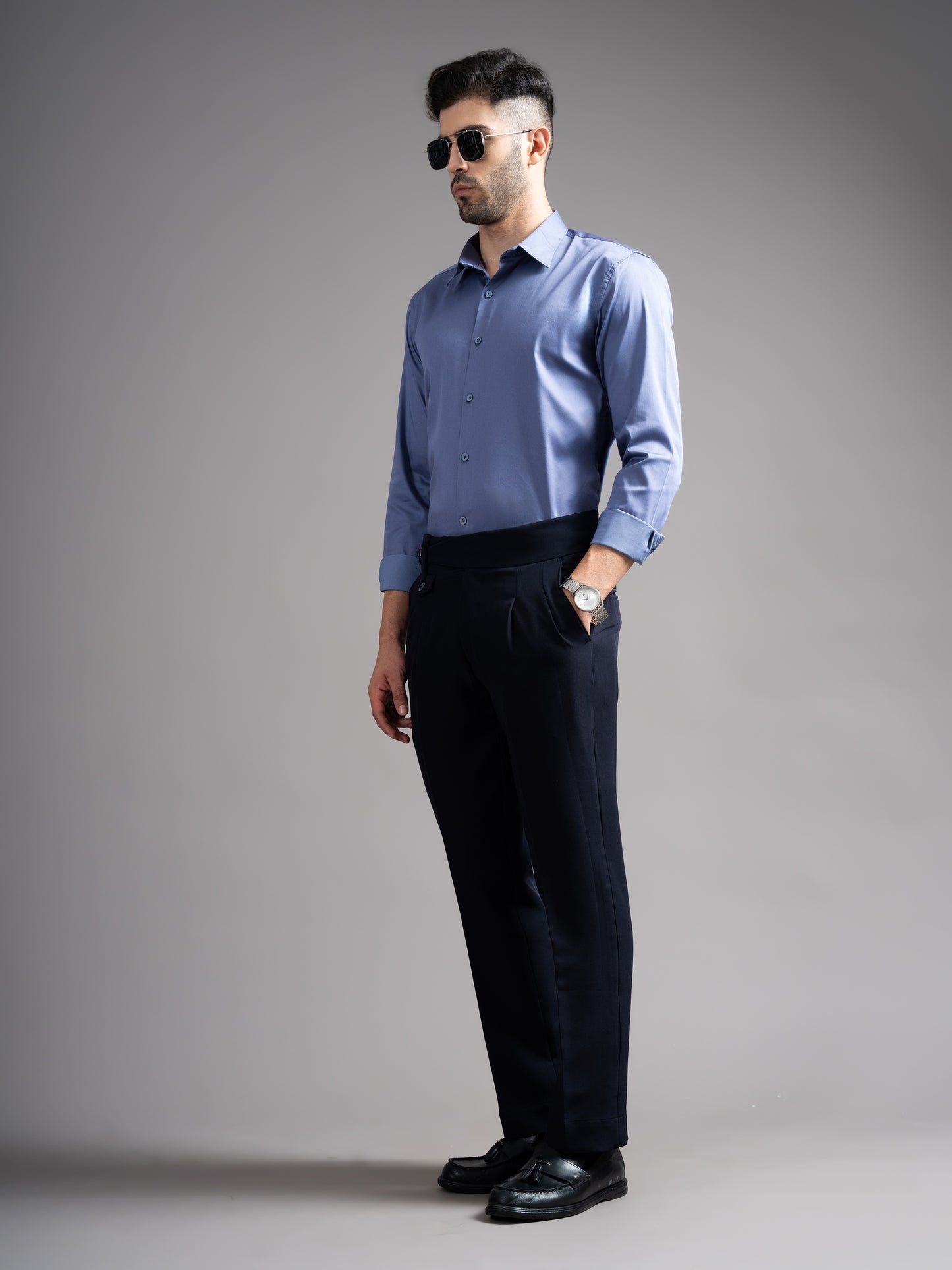 Garn Solid Blue Shirt