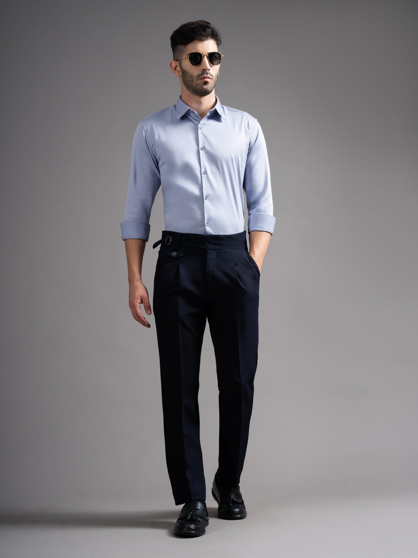 Garn Solid Powder Blue Shirt