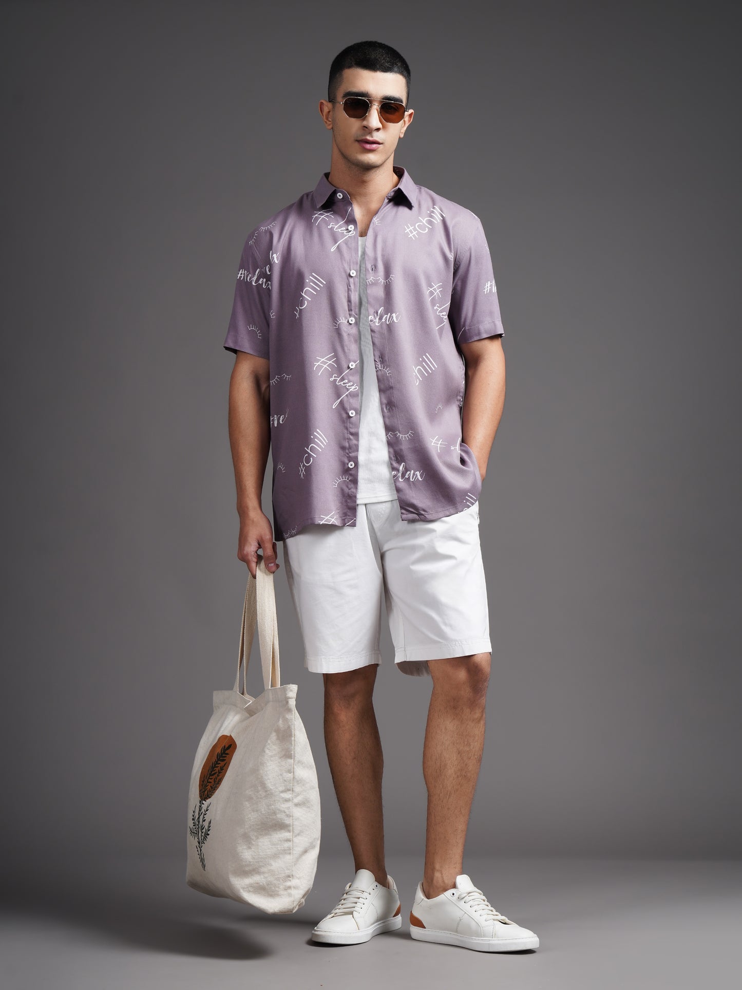 Eldran Mauve Printed Shirt