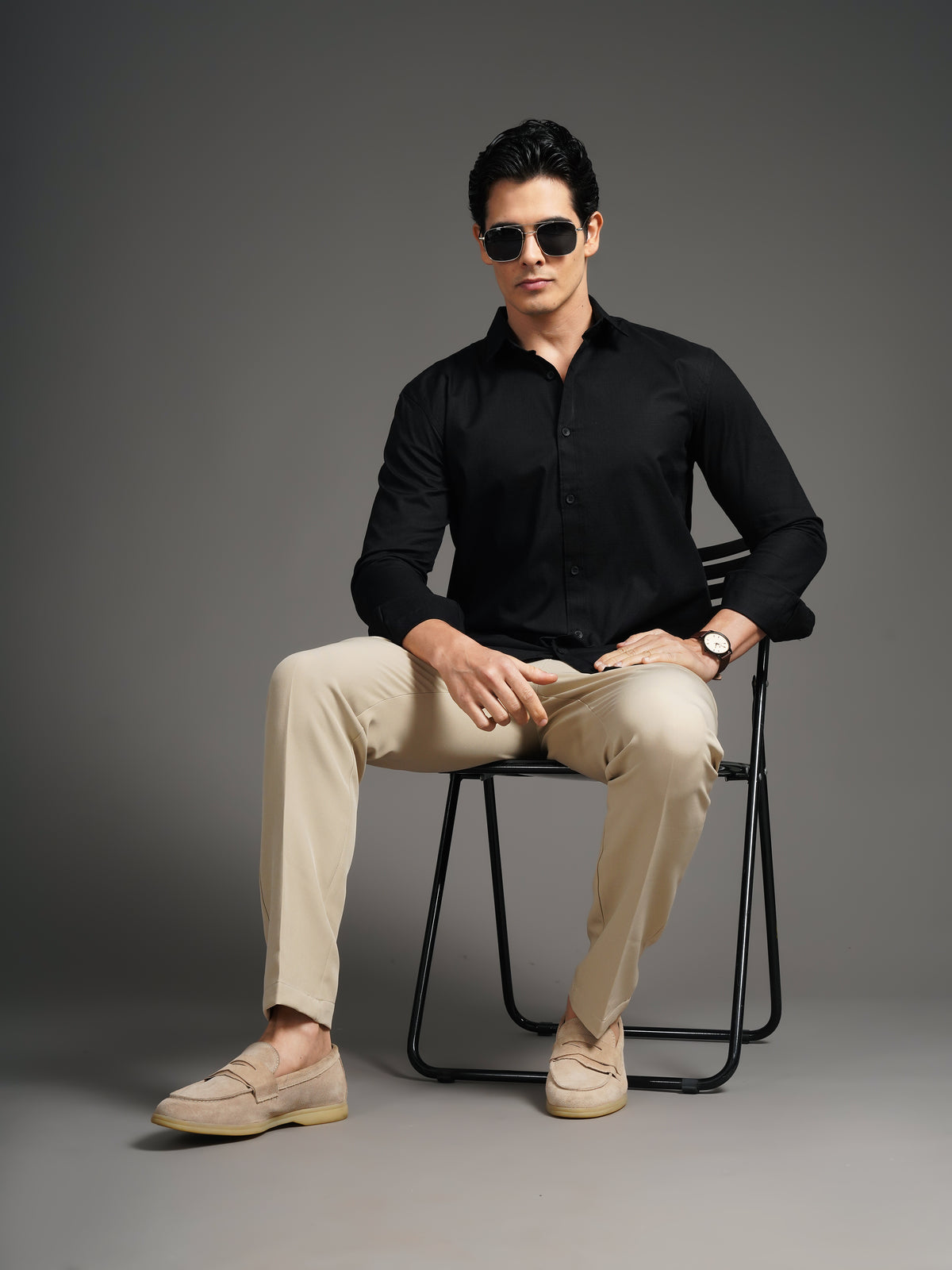 Gavor Black Solid Shirt